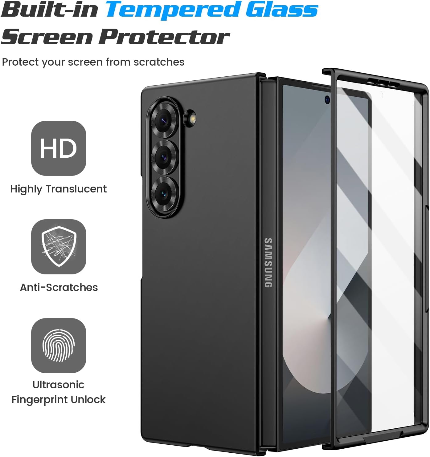 Thumbnail 5 de Doeshine Ultra Slim Case for Samsung Galaxy Z Fold 6 with Built-in Screen Protector