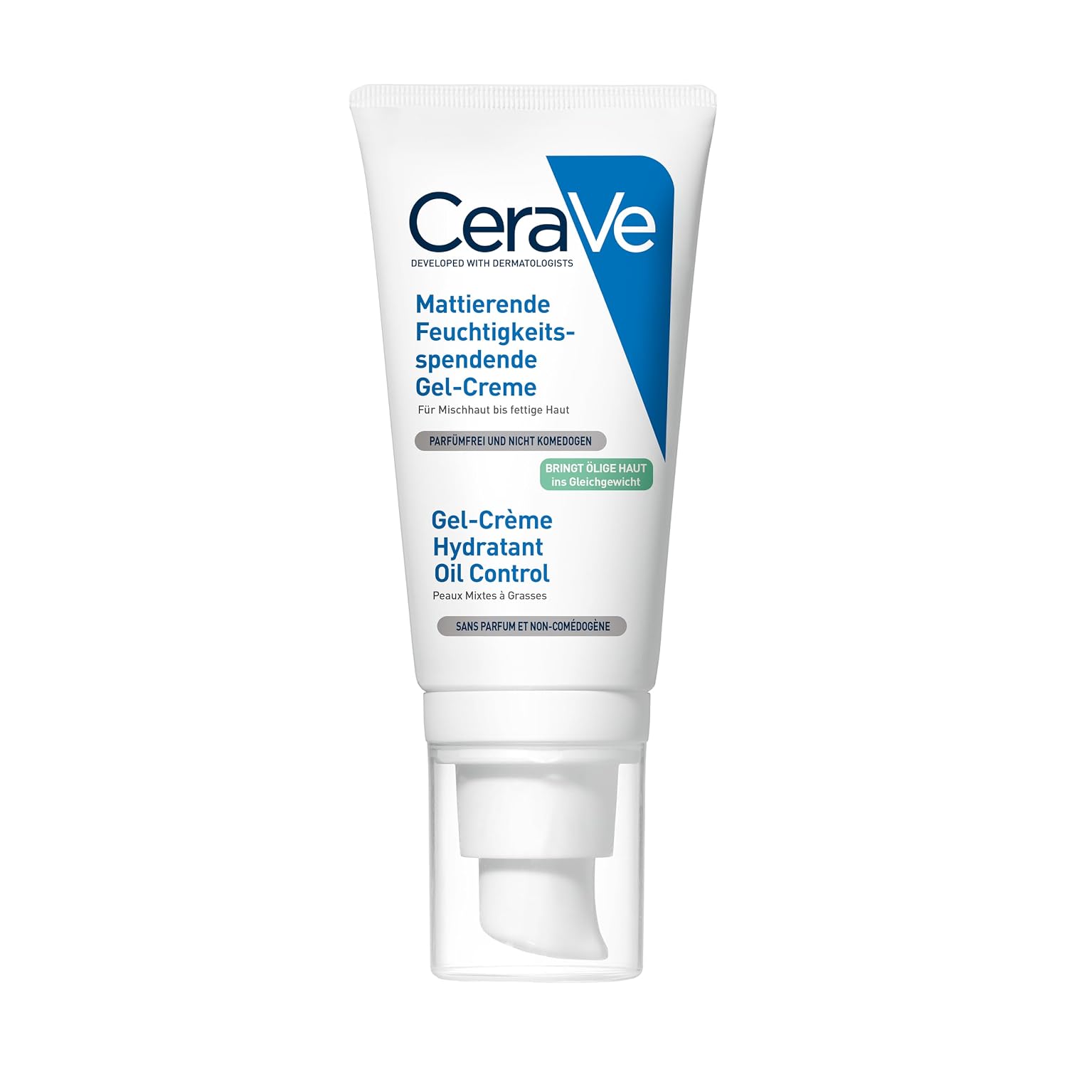 Detalle de CeraVe Mattierende Feuchtigkeitsspendende Gel-Creme – eine pflegende Lösung für Mischhaut und fettige Haut (52 ml)