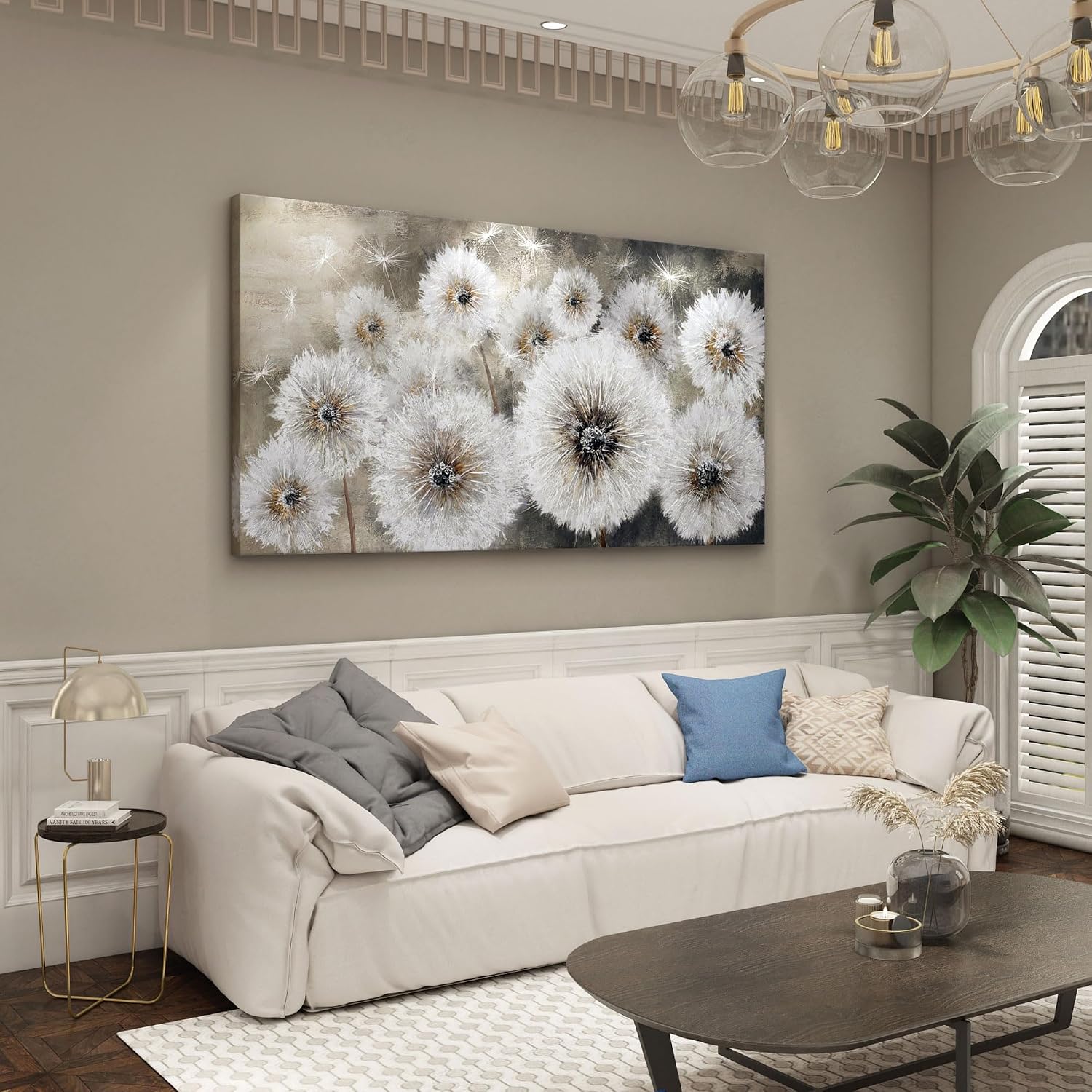 Detalle de Pogusmavi Dandelion Canvas Wall Art 30 × 60 in