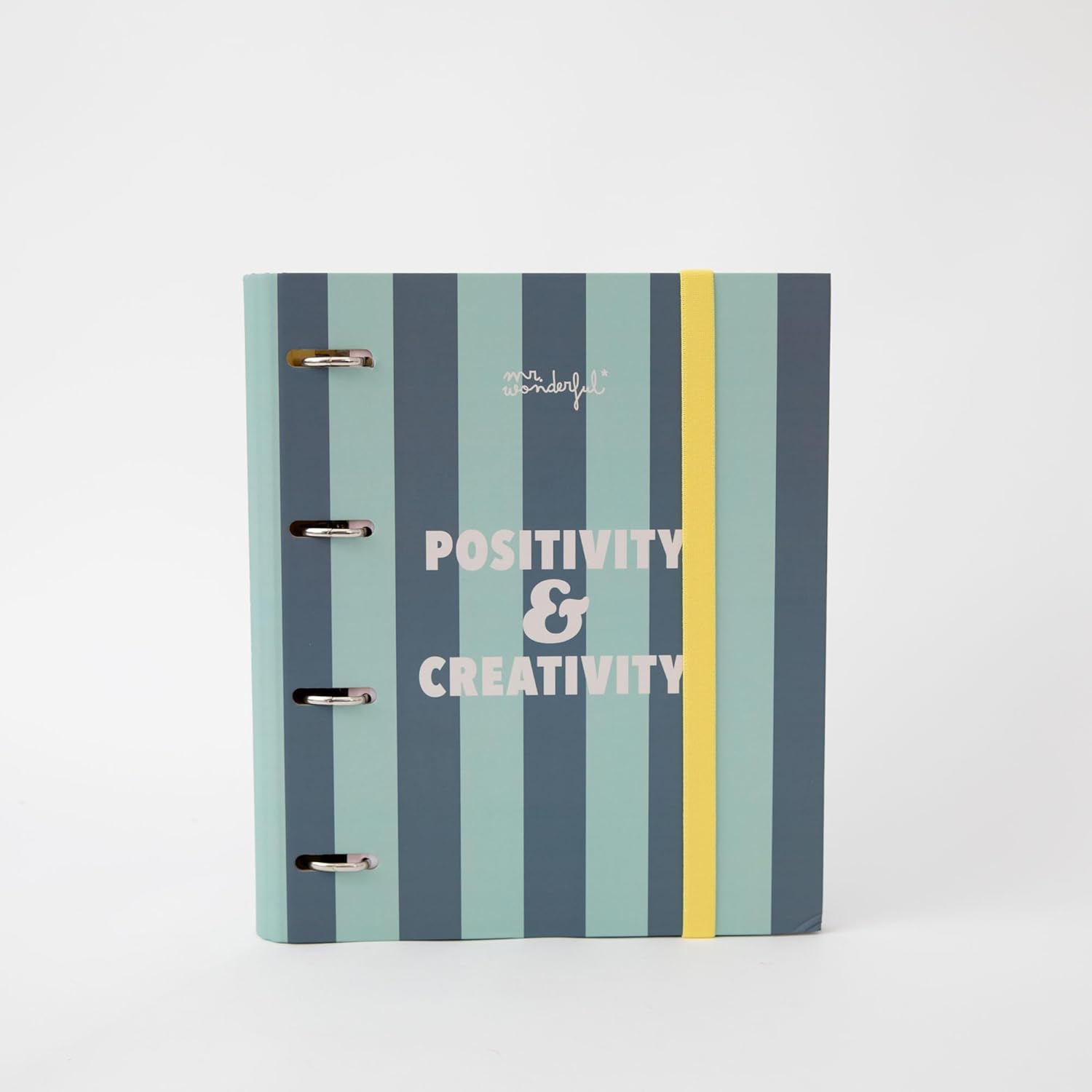 Mr. Wonderful - Raccoglitori ad anelli con fogli: Positivity & creativity, 4 anelli e chiusura elastica