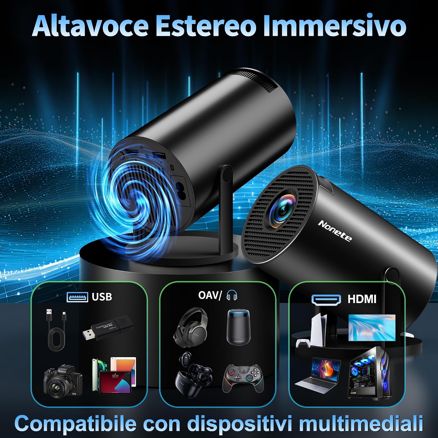 Detalle de Proiettore 1080P portatile Mini 4K 📽