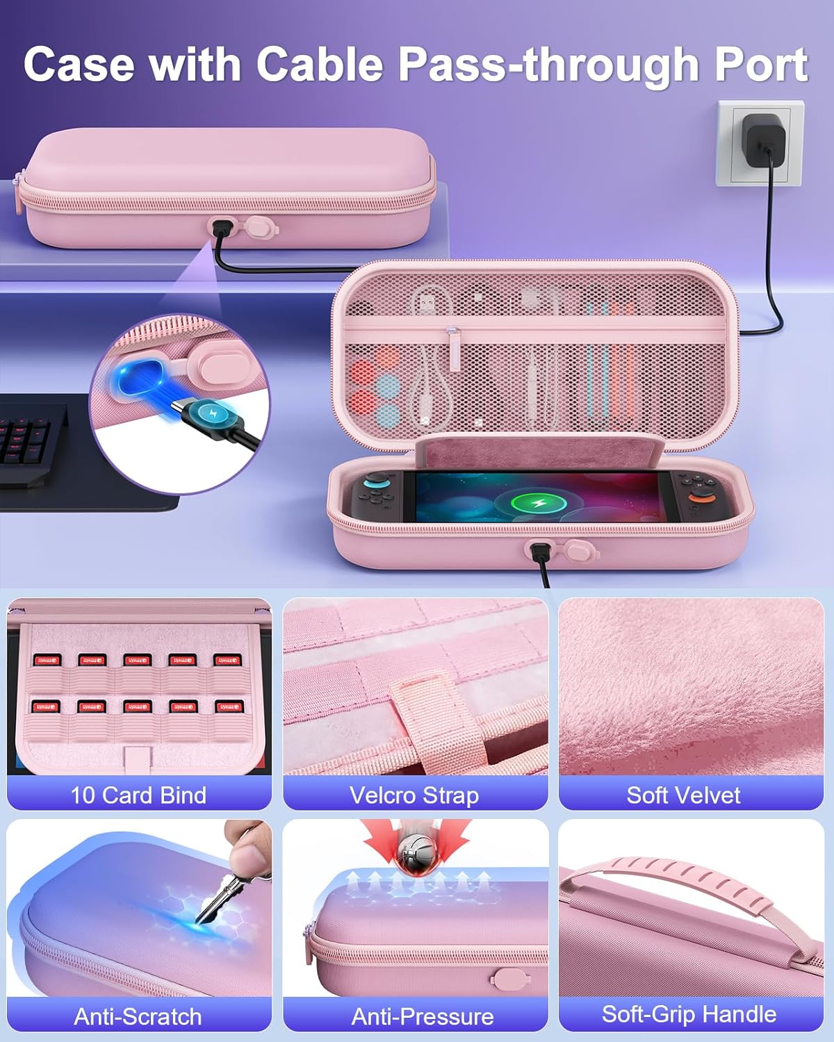 Thumbnail 2 de WAXITY Tasche Bundle Nintendo Switch 2 Rosa