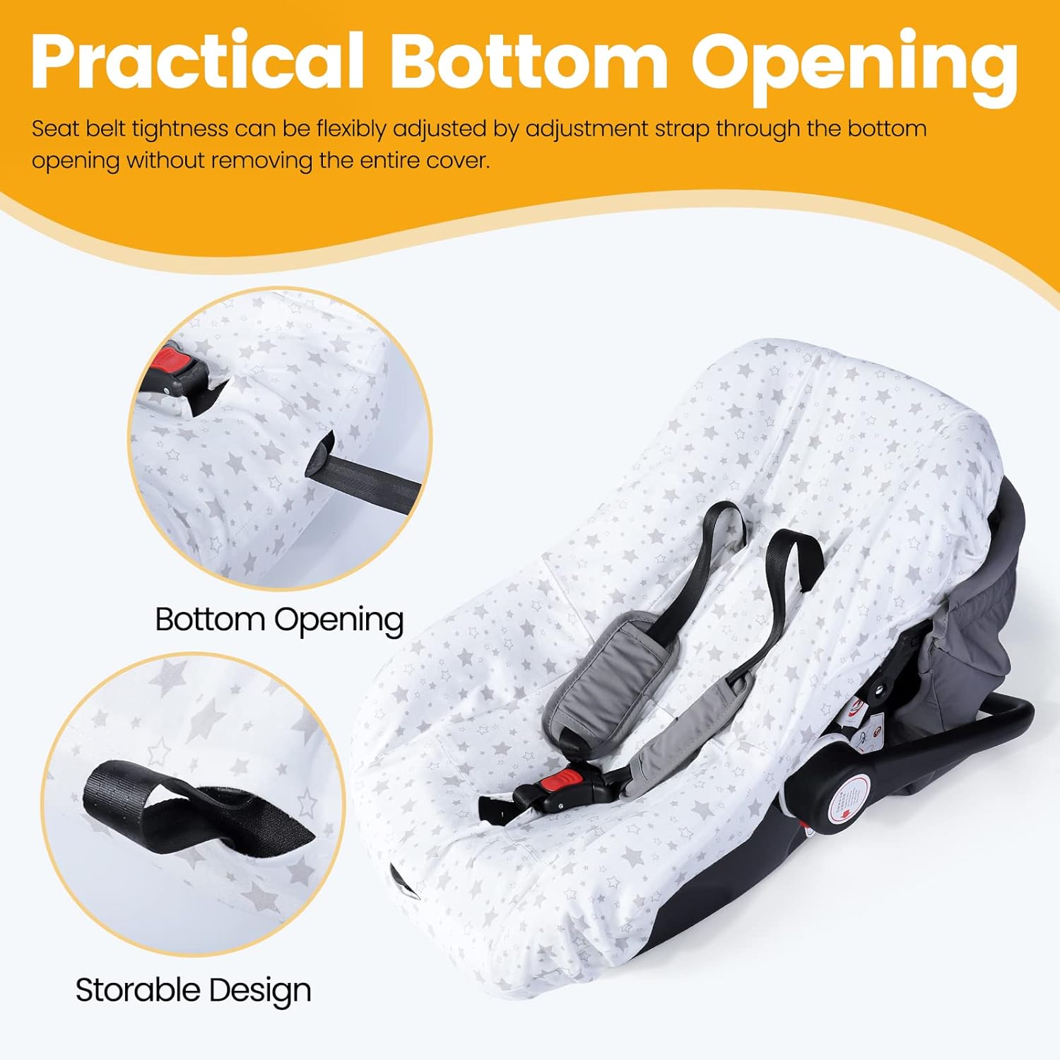 Thumbnail 4 de Orzbow Housse Siège Auto Bébé pour Cosy – coton respirant et lavable, universelle