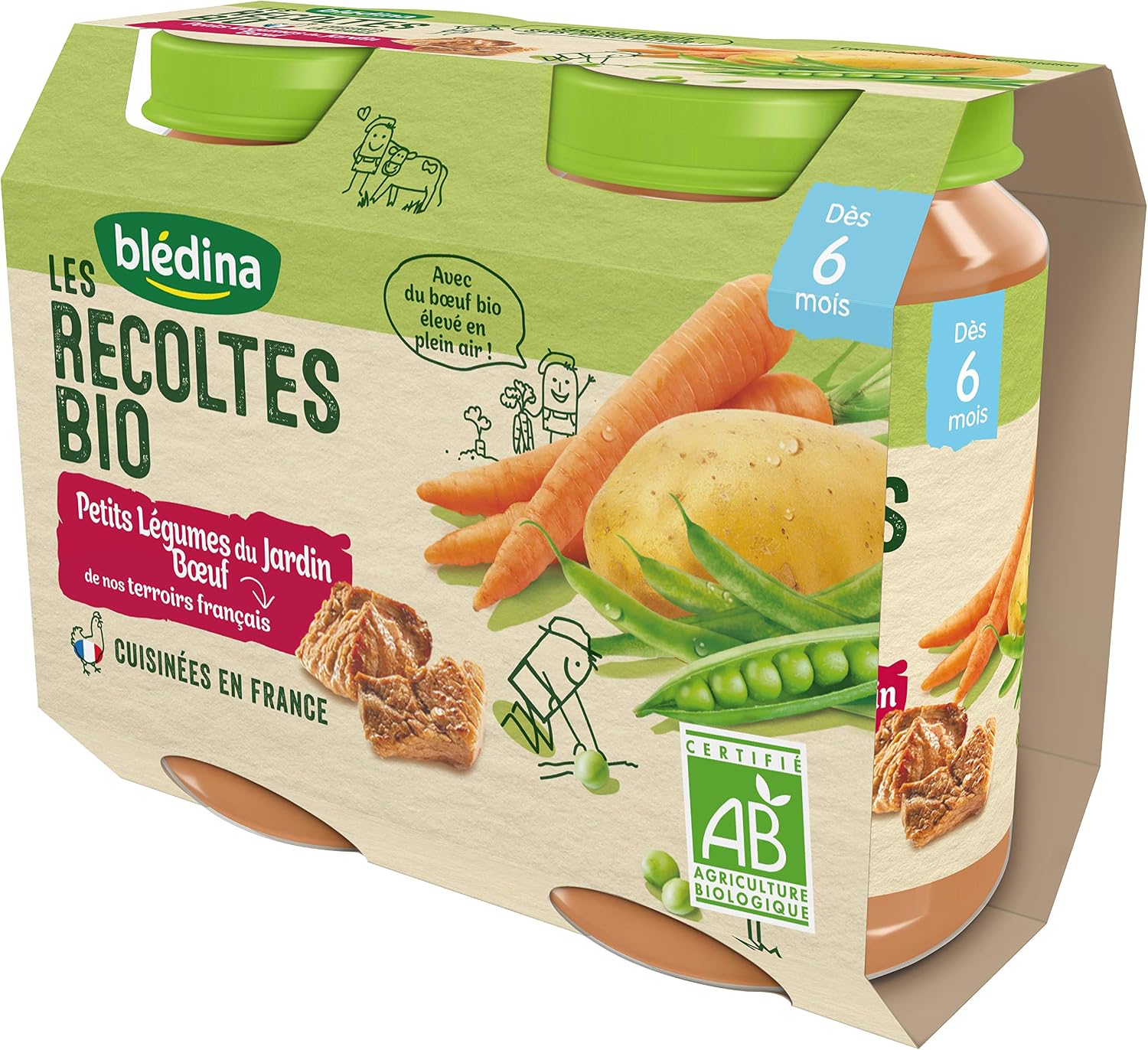 Detalle 2 de Blédina Petits pots bébé 6 mois 🥣