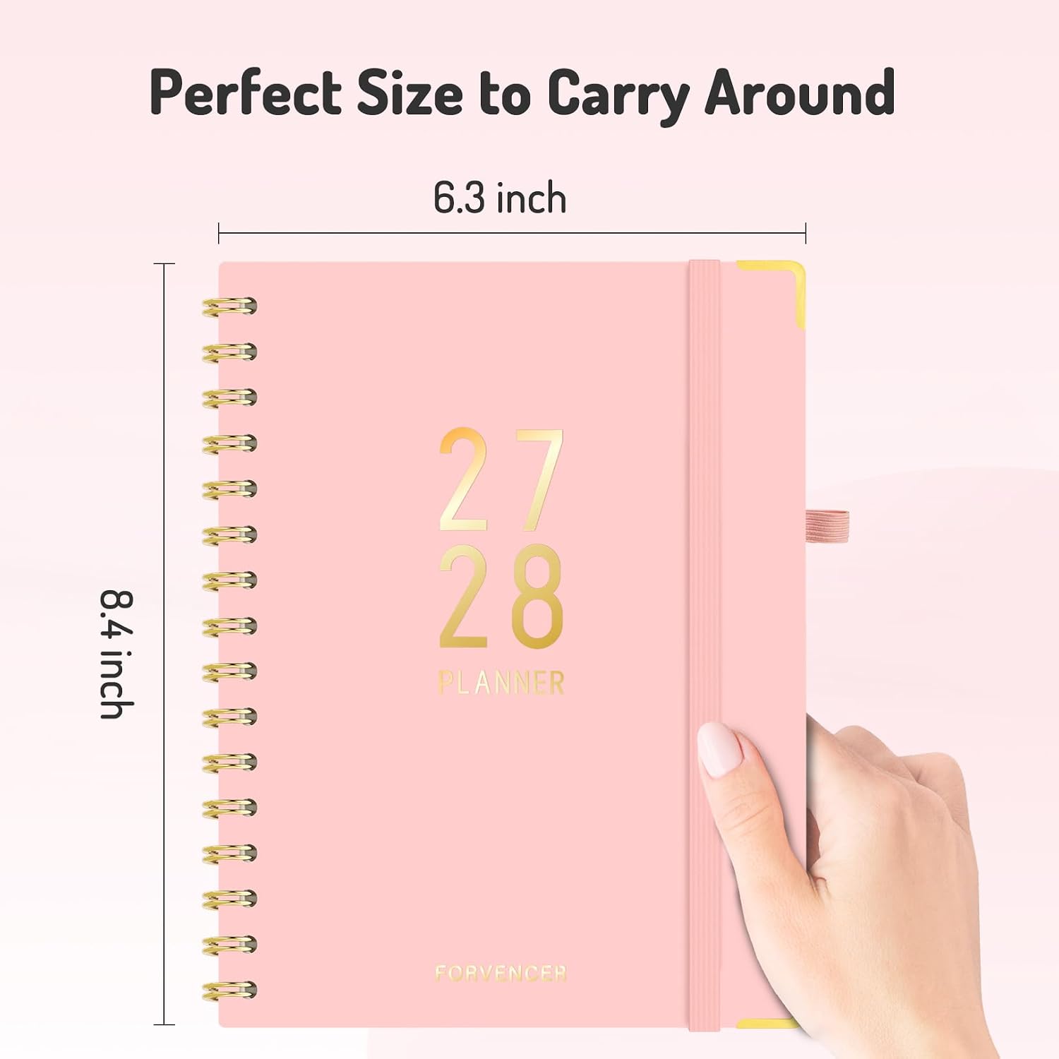 Thumbnail 6 de Forvencer 2027-2028 Planner, 18-Month Weekly and Monthly Calendar, Beige A5