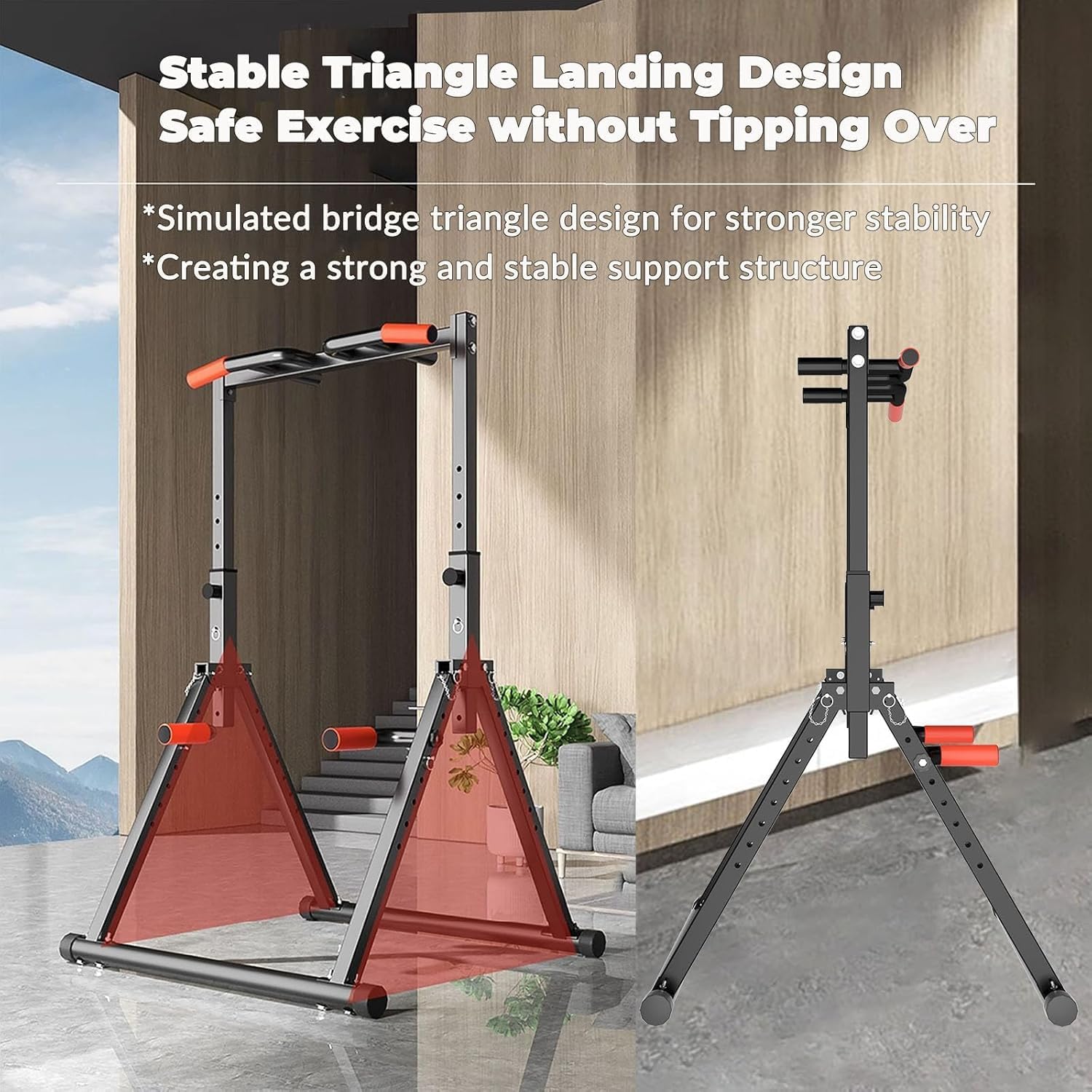 Thumbnail 4 de DOBESTS Foldable Power Tower Dip Station with Pull Up Bar — Free Stand Fitness Equipment for Home Gym