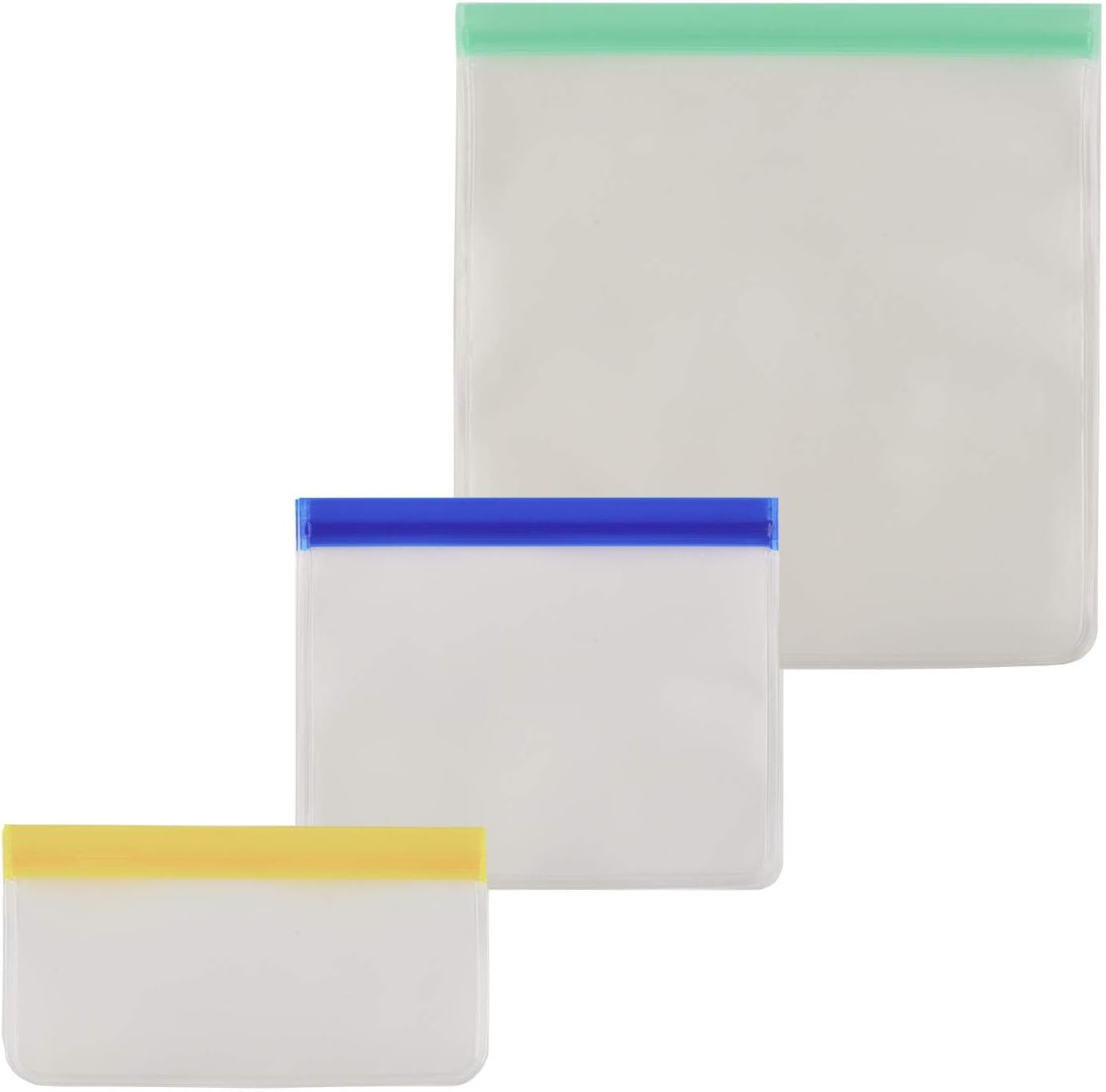 Detalle de Dimono Reusable Silicone Food Bags, 3 Sizes with Zip Closure