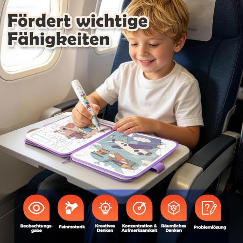 Thumbnail 6 de cabaro 2er Set EVA Wassermalbuch – für Kinder ab 3 Jahre, wasserfest und reißfest