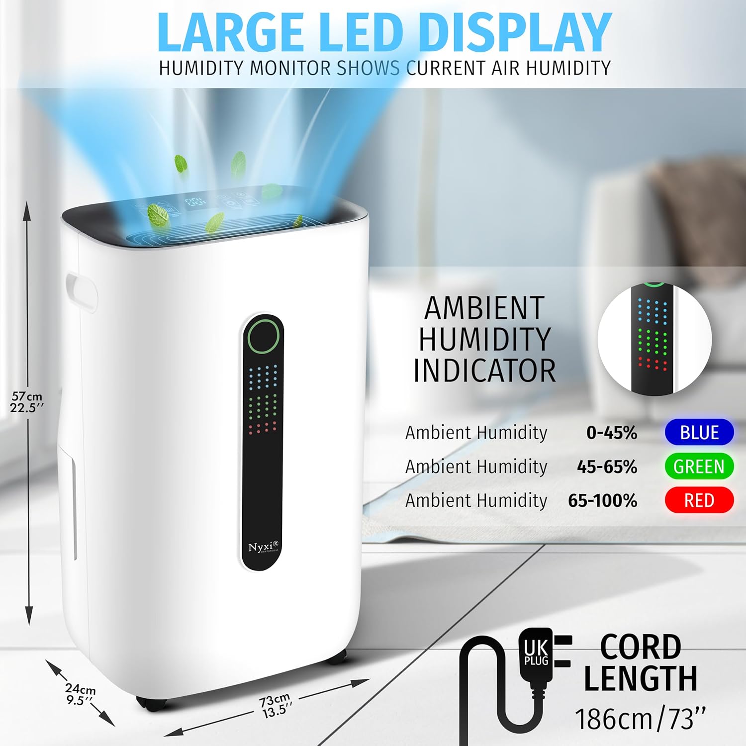 Detalle de Nyxi 20L/Day Dehumidifier with 6.5L Tank
