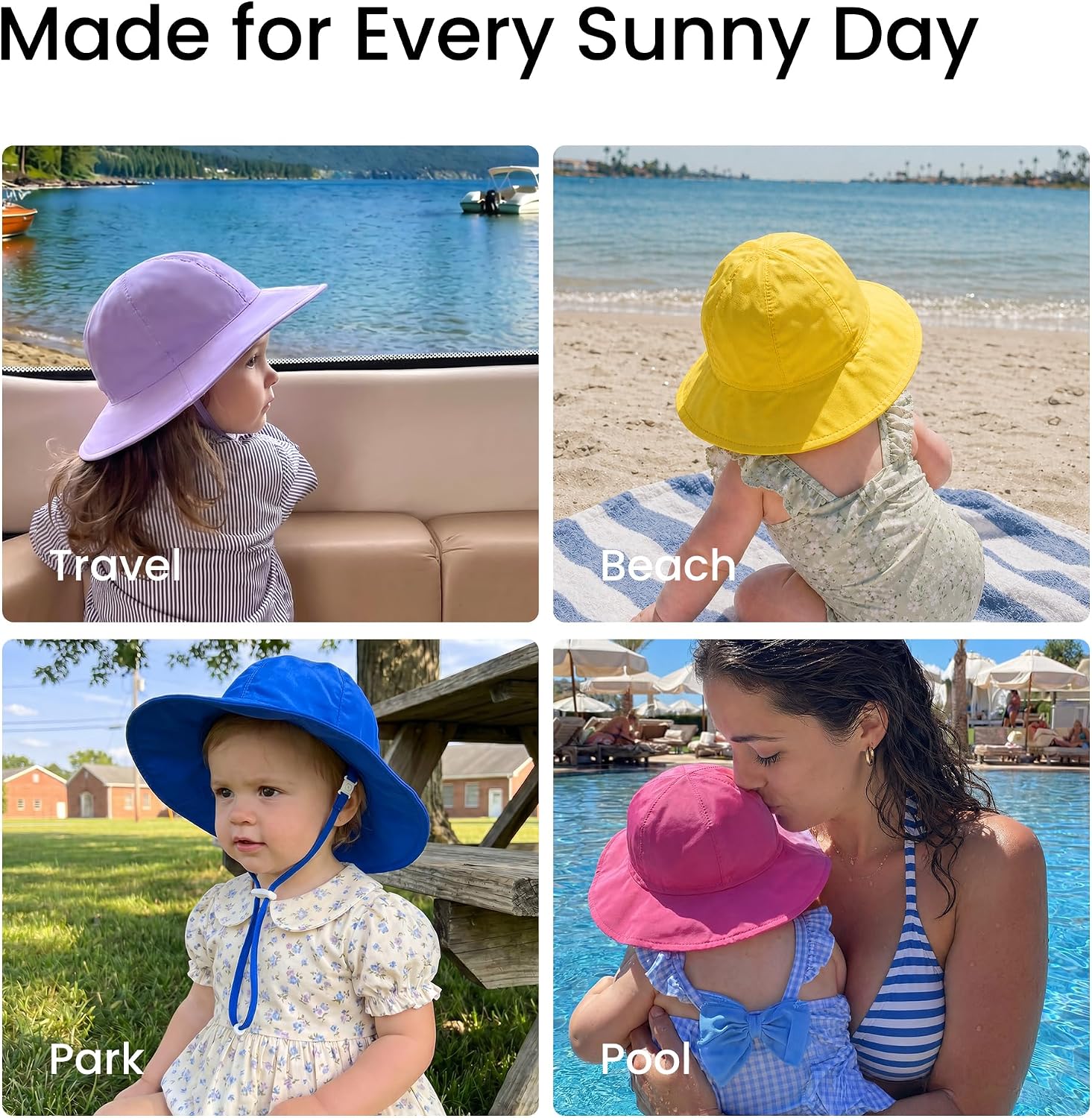 Thumbnail 4 de HECCEI Baby Sun Hat DryShade UPF 50+ — Adjustable, Breathable & Foldable Whale Design