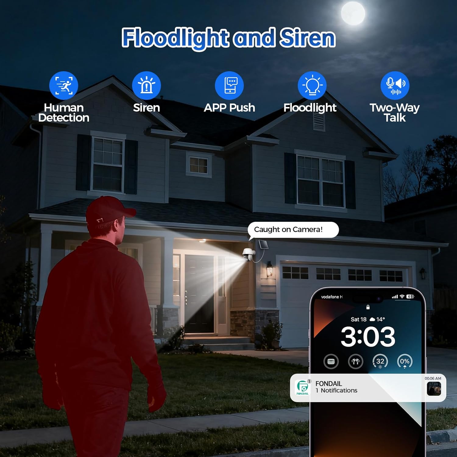 Detalle 2 de Solar Security Camera 2K 360° Pan-Tilt