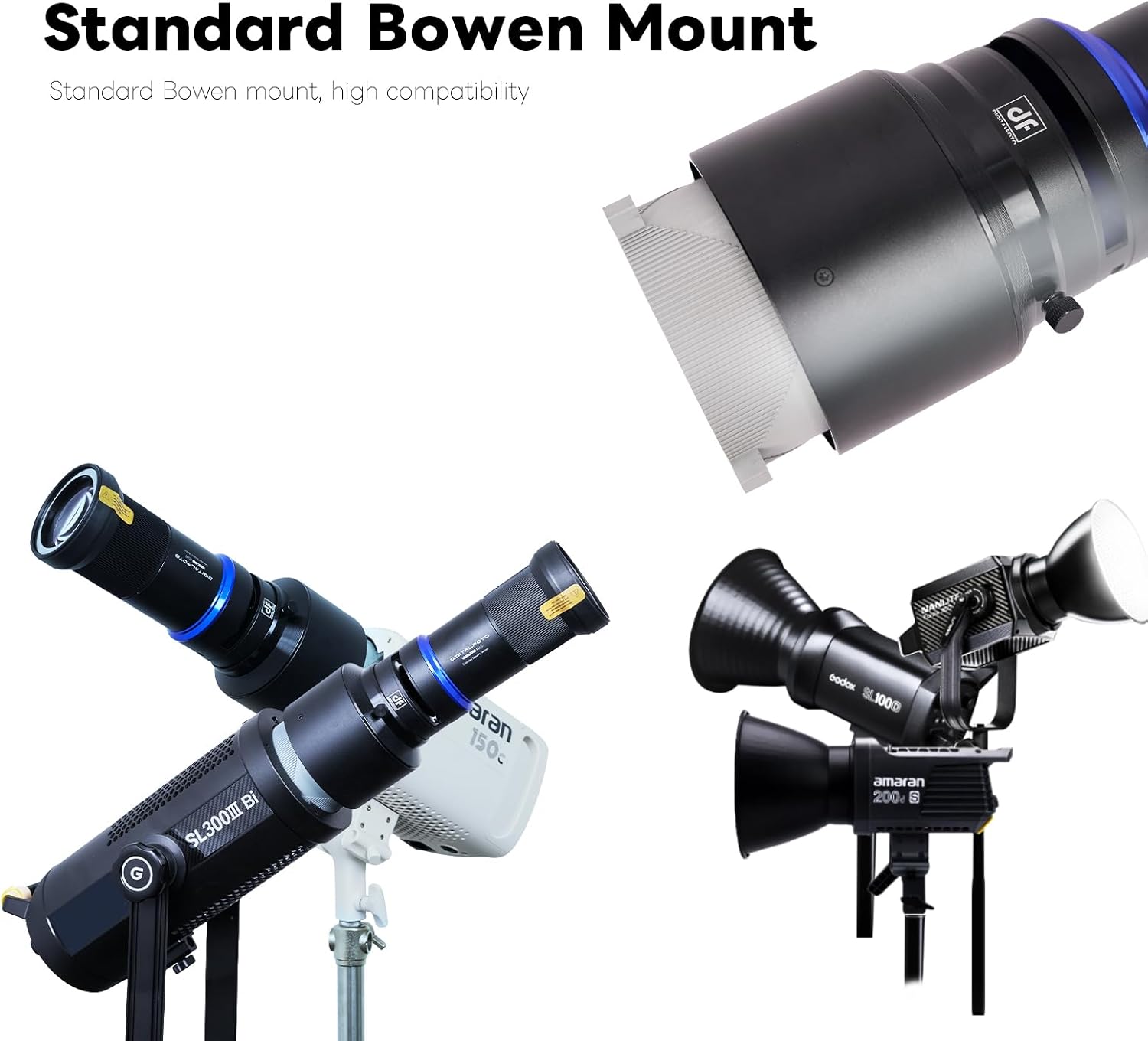 Thumbnail 6 de 100SLENS-PLUS Bowens Mount Optical Snoot: Dual Lens, 20 Gobos and 5 Filters for Creative Lighting