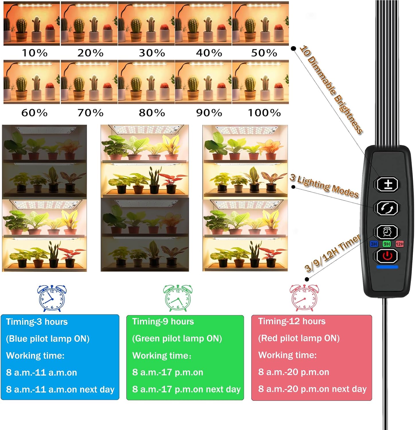Detalle de ROCOking pflanzenlampe 316 LEDs Vollspektrum 🌱