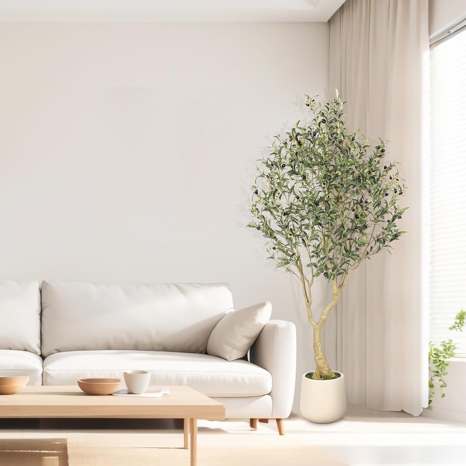 Thumbnail 1 de 6ft Artificial Olive Tree with Planter