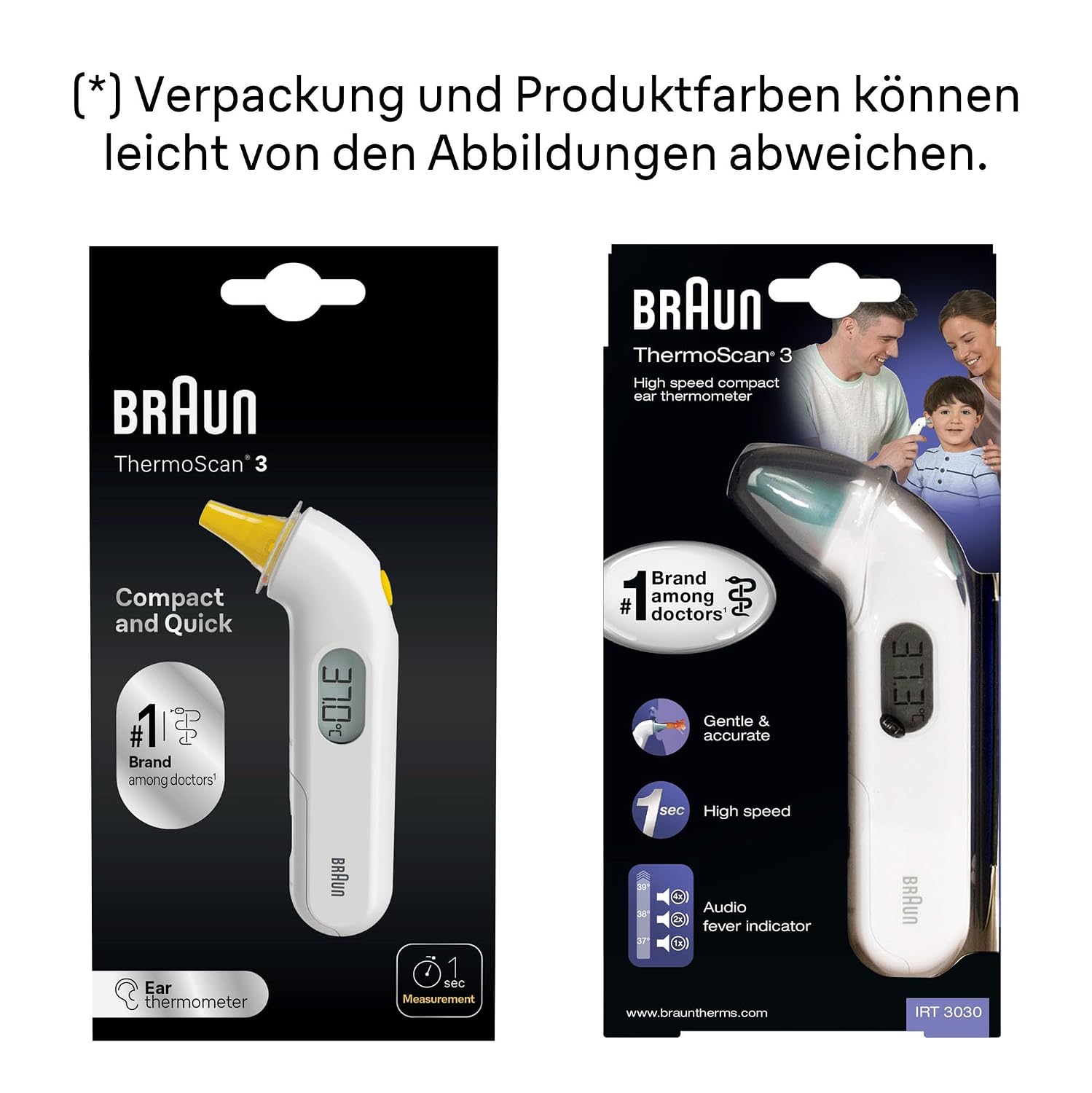 Thumbnail 6 de Braun ThermoScan 3 Ohrthermometer IRT3030WE – schnelle 1-Sekunden-Messung, akustische Fieberanzeige