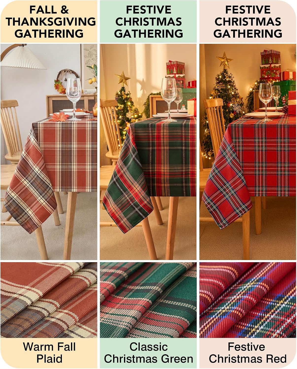 Detalle de HOMEPEAK Rectangular Tablecloth 60 x 84 Inch