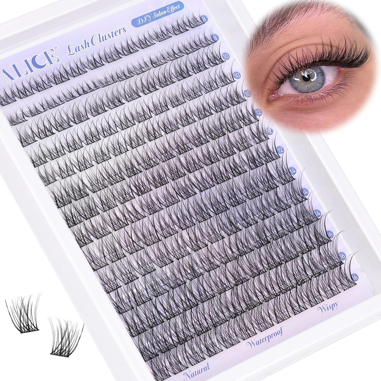 Detalle de ALICE Natural Lash Clusters 168pcs ๐