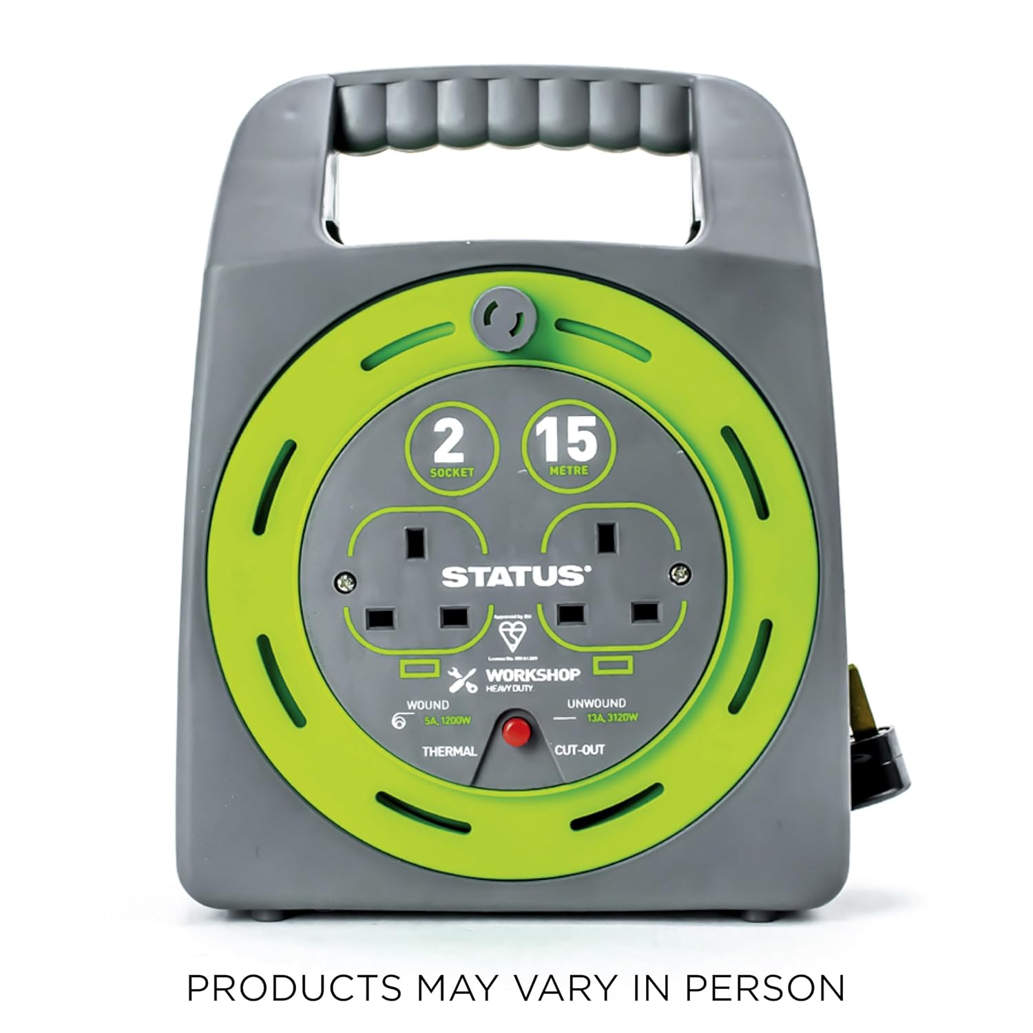 Thumbnail 6 de STATUS 2 Socket Cable Reel 15m Green Extension Lead
