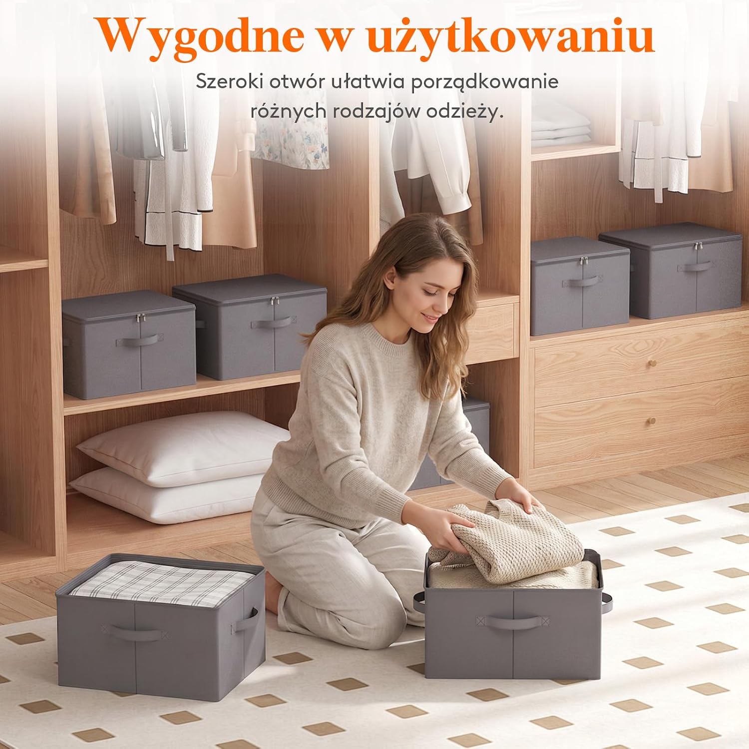 Thumbnail 4 de Lifewit 24300 – składane pudełka do przechowywania 30 l, 4 szt., szare