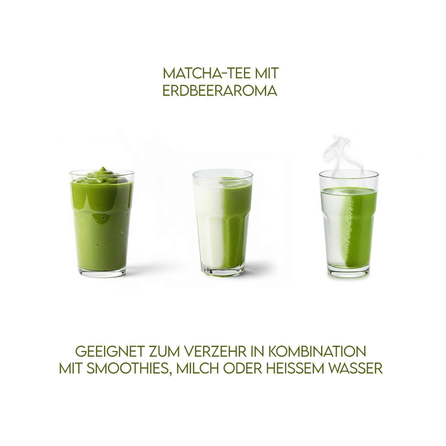Detalle de Matcha Tee – 20 Stücke Premium Japanisch Grüntee mit Spirulina und Erdbeeraroma