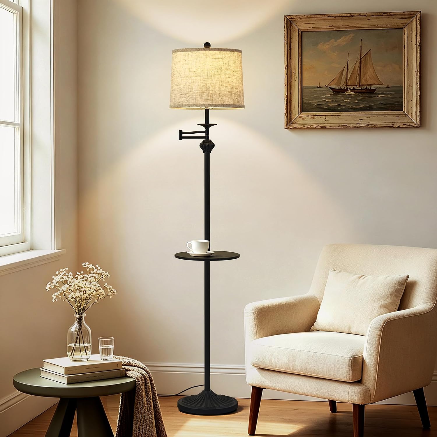 Detalle 1 de Floor Lamp with 350° Swing Arm