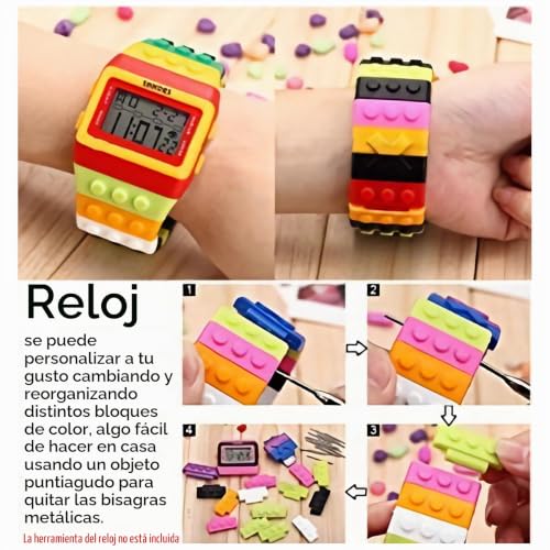 Thumbnail 6 de FENKOO Neutral Arco Iris, reloj digital amarillo con alarma y cronómetro