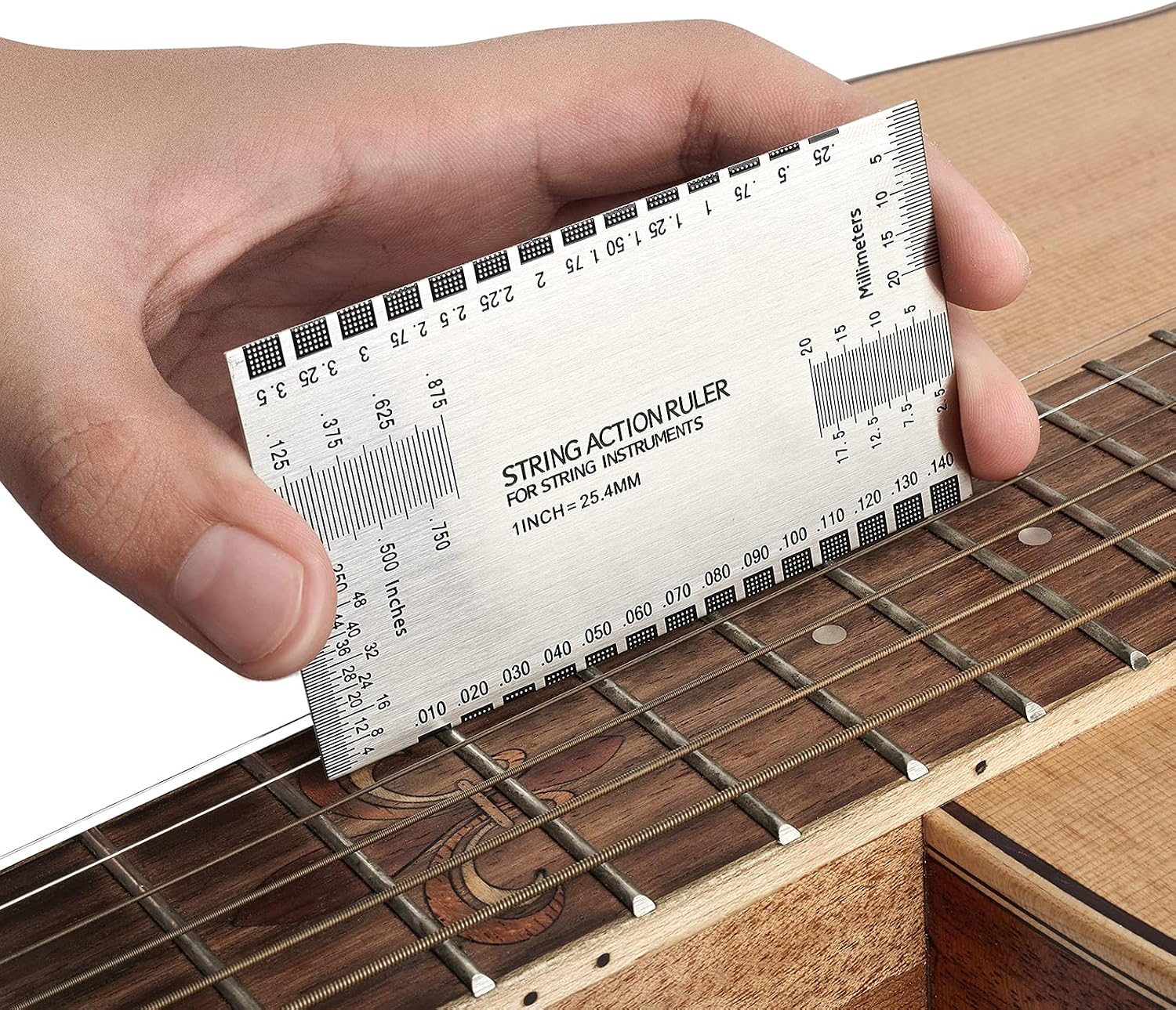 Detalle de M Y Fly Young Guitar Luthier Tool Set with Fret Leveling Beam and 32-Blade Feeler Gauge