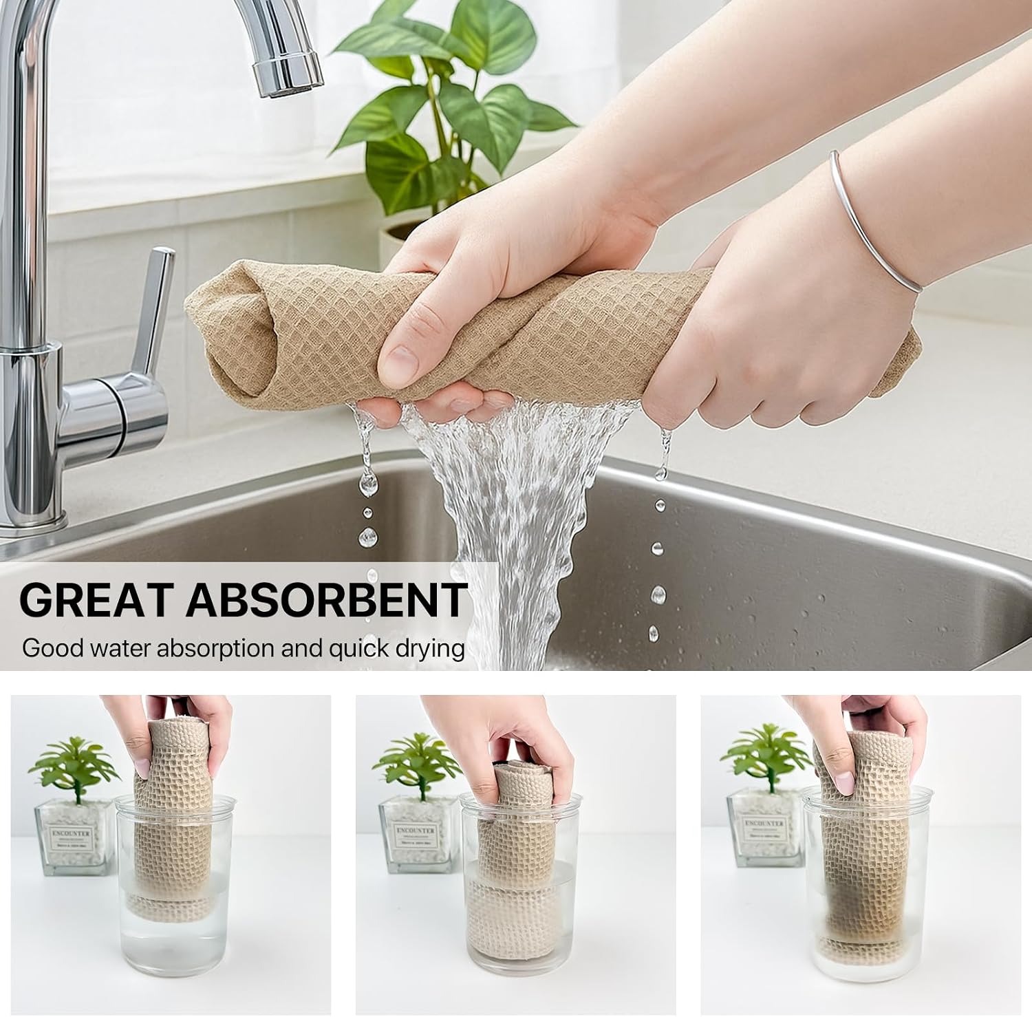 Thumbnail 2 de FreeNook Cotton Kitchen Towels, 12 x 12 Inches