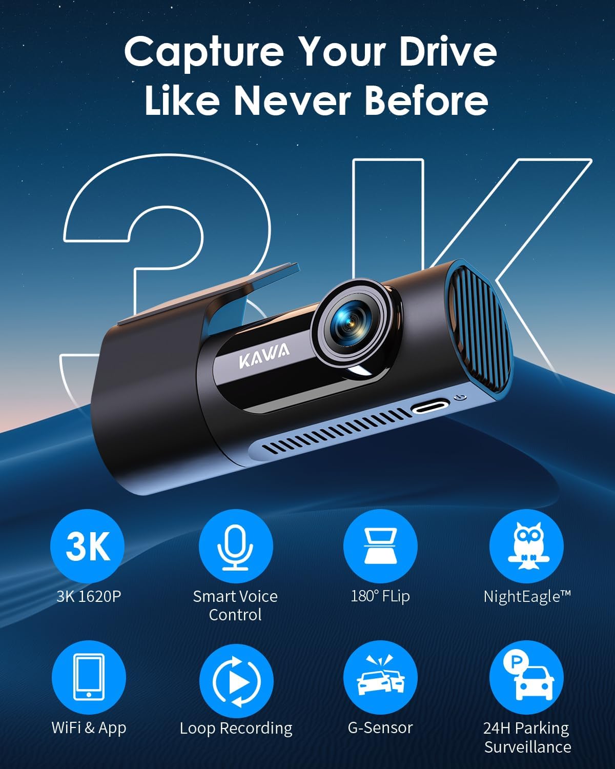 Thumbnail 1 de KAWA 3K dash cam