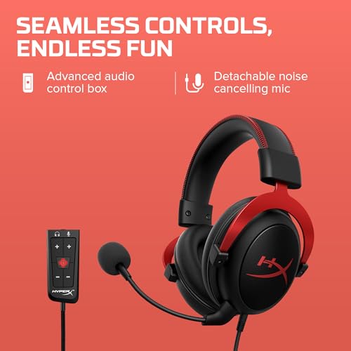 Thumbnail 3 de HyperX Cloud II Gaming Headset with 7.1 Surround Sound (Red)