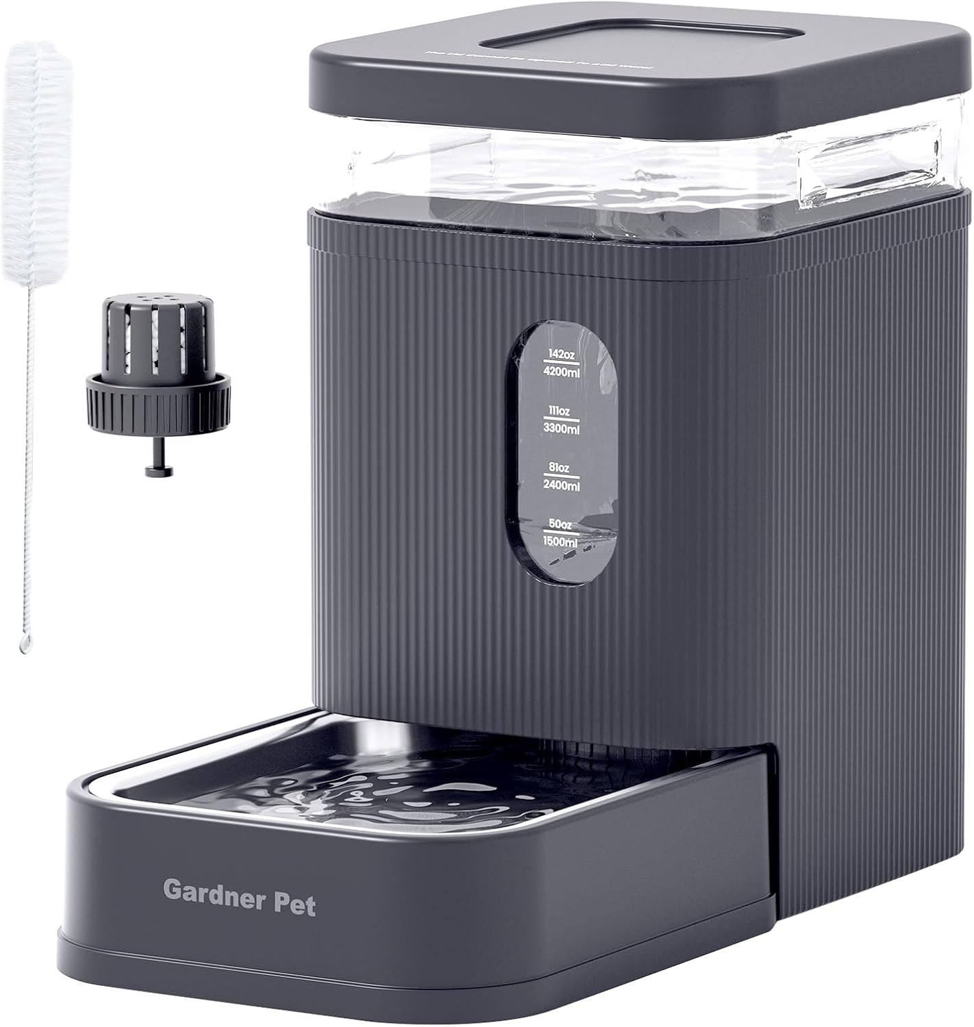Detalle de Gardner Pet 6,5-L automatischer Wasserspender mit Edelstahlschüssel (Schwerkraft, ohne Strom)