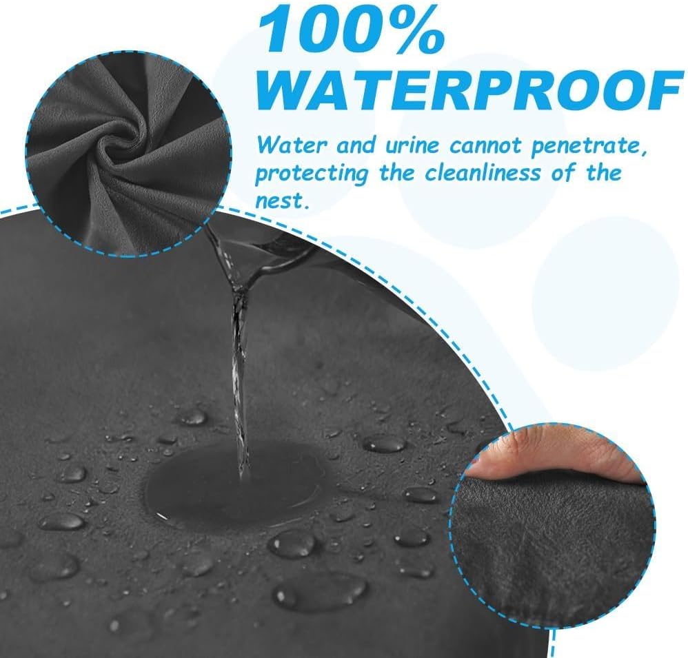 Thumbnail 1 de DUJUIKE copriletto impermeabile per cani in velluto, con elastico (nero) e fodera lavabile