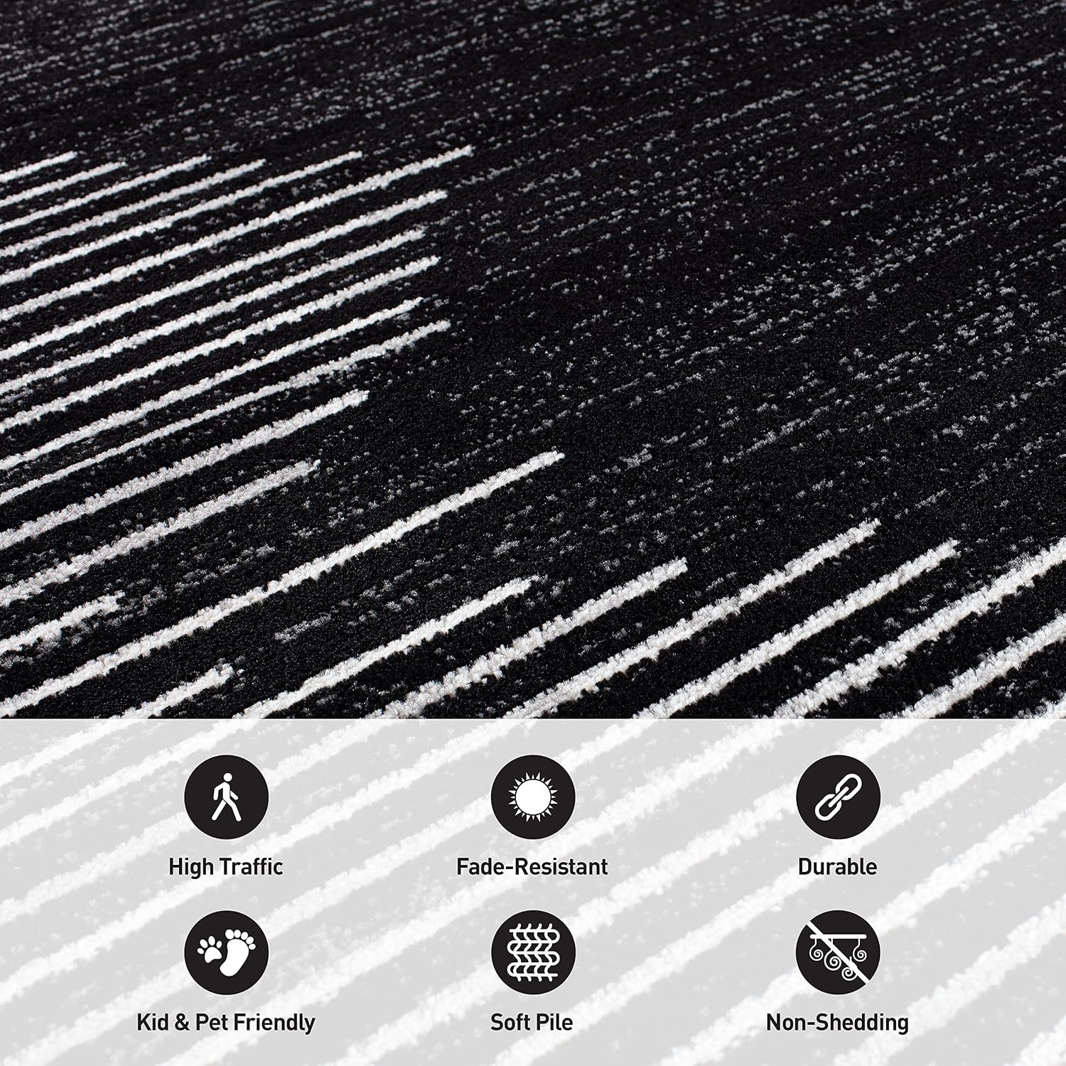 Thumbnail 4 de Rugshop Bohemian Stripe Stain-Resistant Runner Rug 2' x 7'
