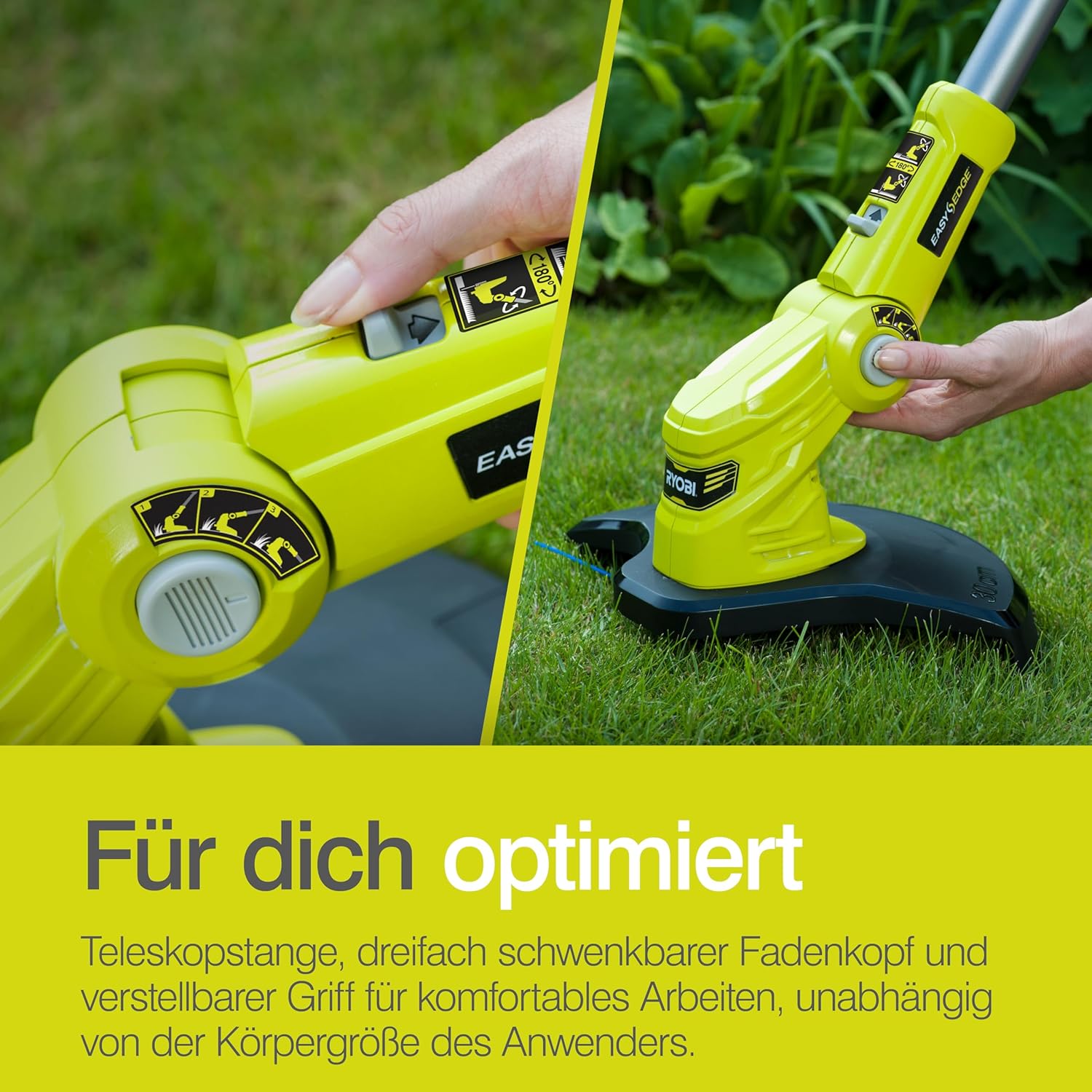 Thumbnail 6 de RYOBI 18 V ONE+ Akku-Rasentrimmer OLT1832 – Schnittbreite 25–30 cm, 3-fache Schnittwinkelverstellung, ohne Akku/Ladegerät