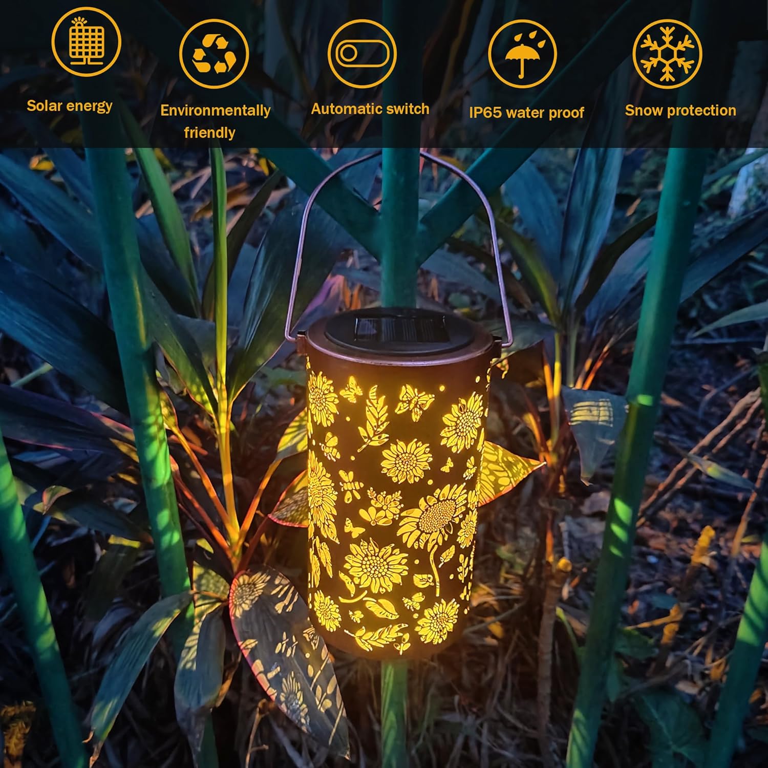 Thumbnail 5 de Cawabocy Sunflower Solar Lanterns for Garden Decor