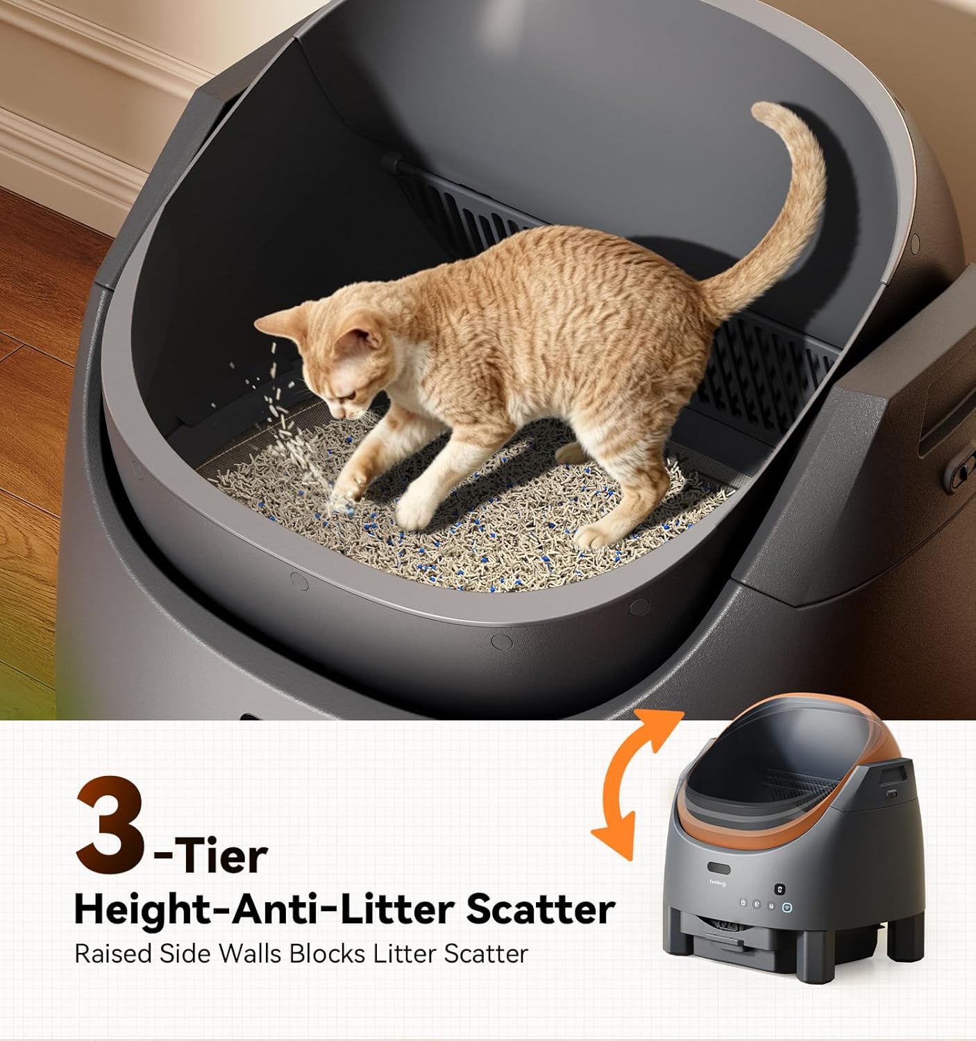 Thumbnail 6 de FeelNeedy Self-C Cleaning Open-Top Cat Litter Tray with App Control