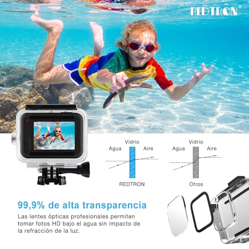 Detalle 2 de Boîtier étanche REDTRON pour GoPro Hero 8 Black, 60 m