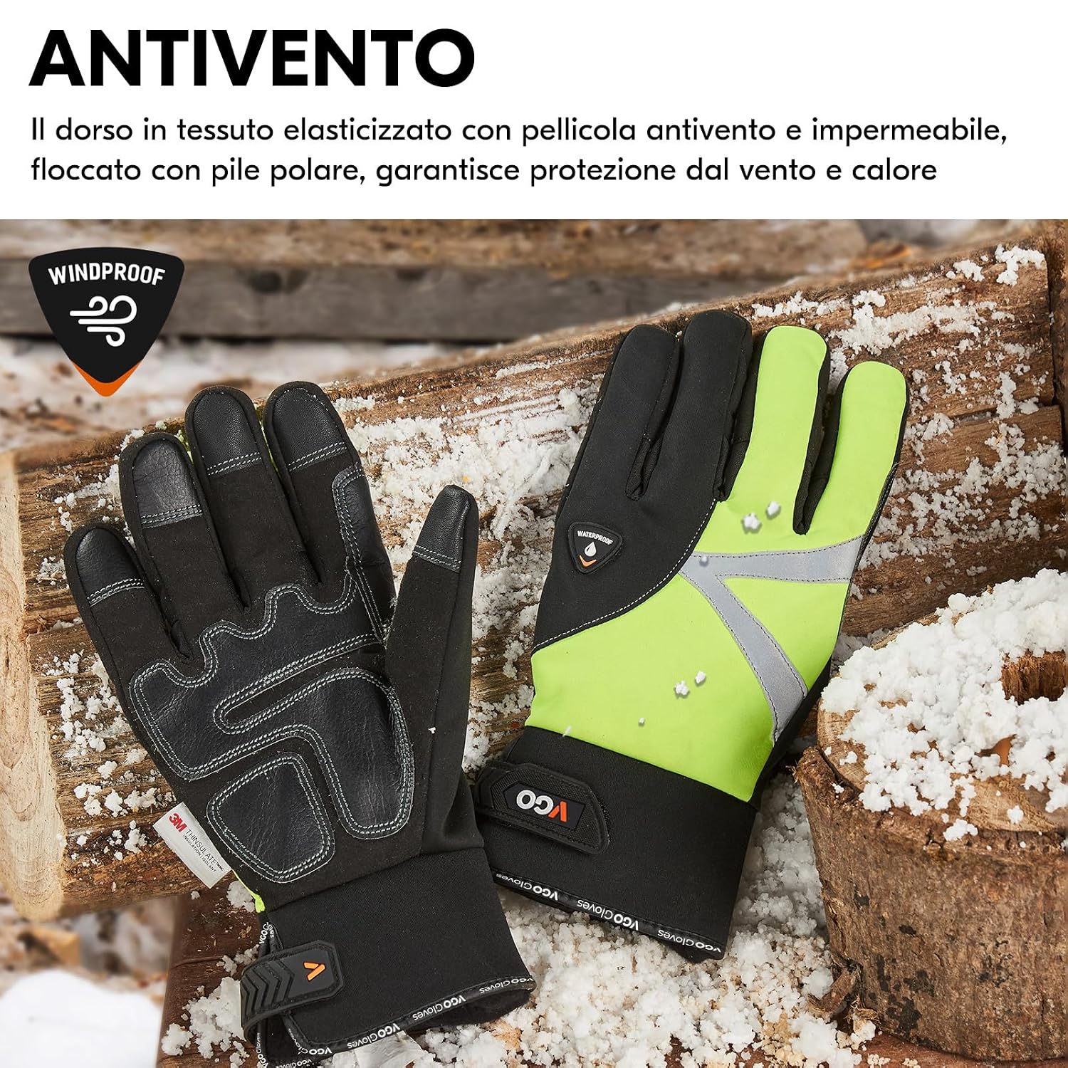 Thumbnail 4 de Guanti Lavoro Touchscreen Multifunzione Vgo… – Palmo in pelle, anti-vibrazione, compatibili touchscreen