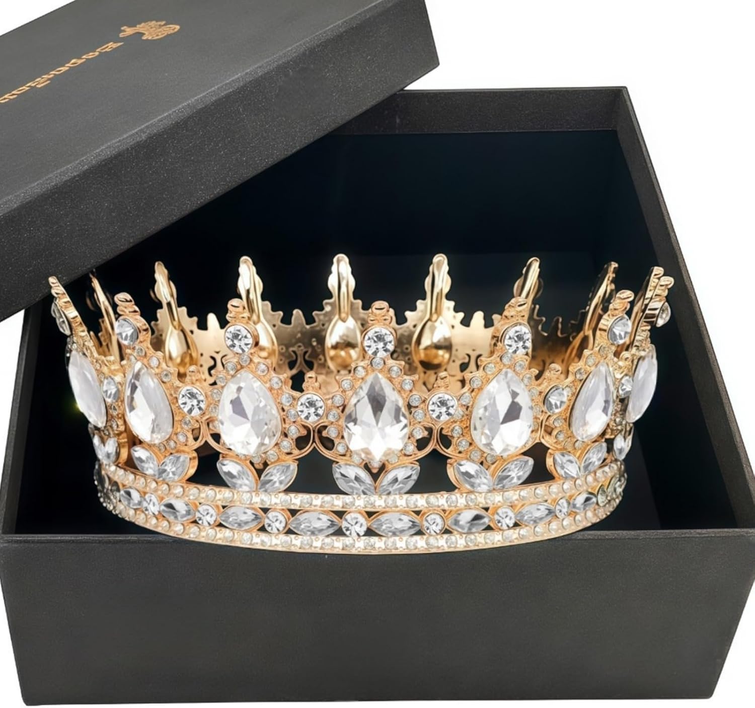 Detalle 2 de Vintage Braut Haarschmuck Krone 40 cm Geschenkbox