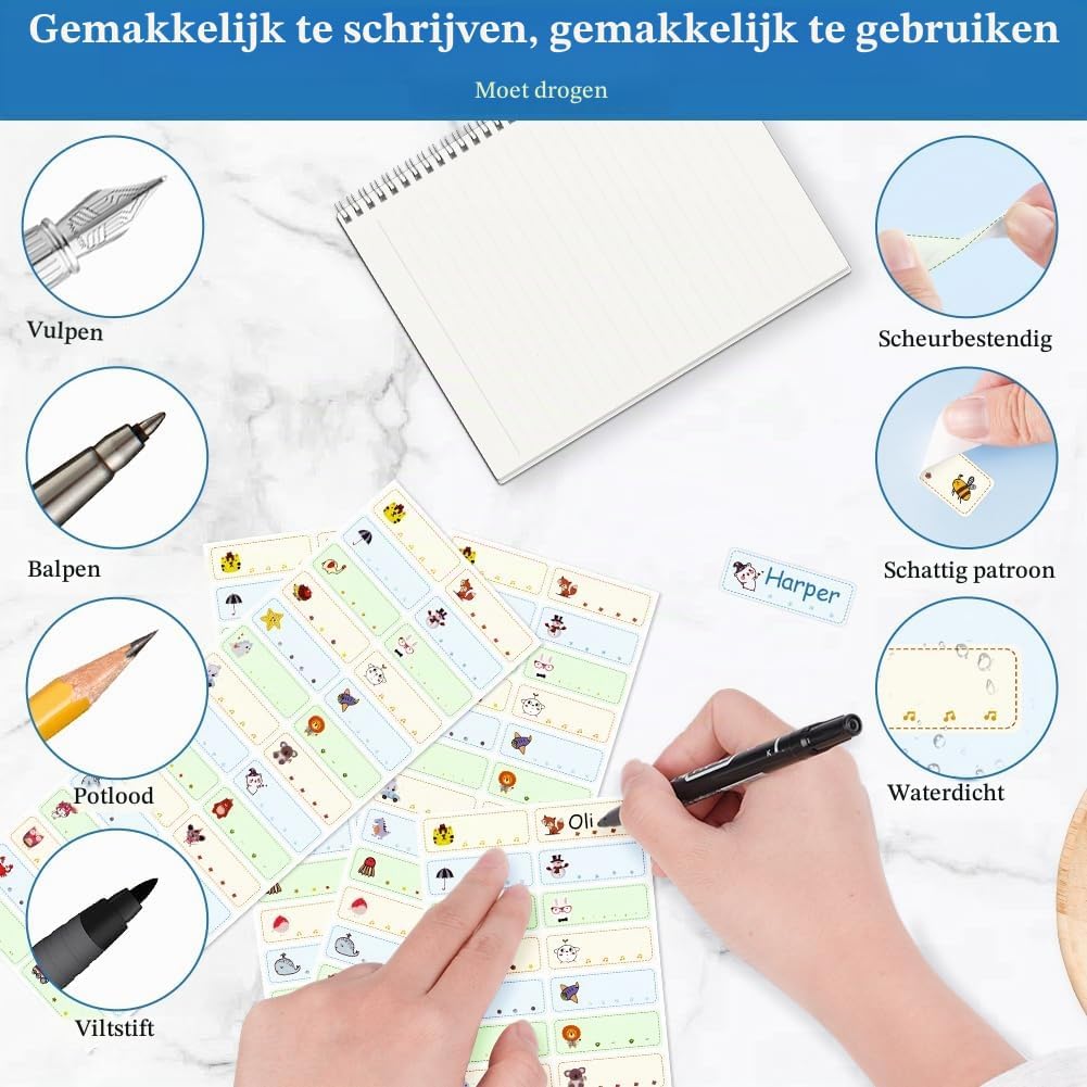 Detalle 1 de ANOMM 20649469031 naamstickers voor kleding, 90 stuks van PET