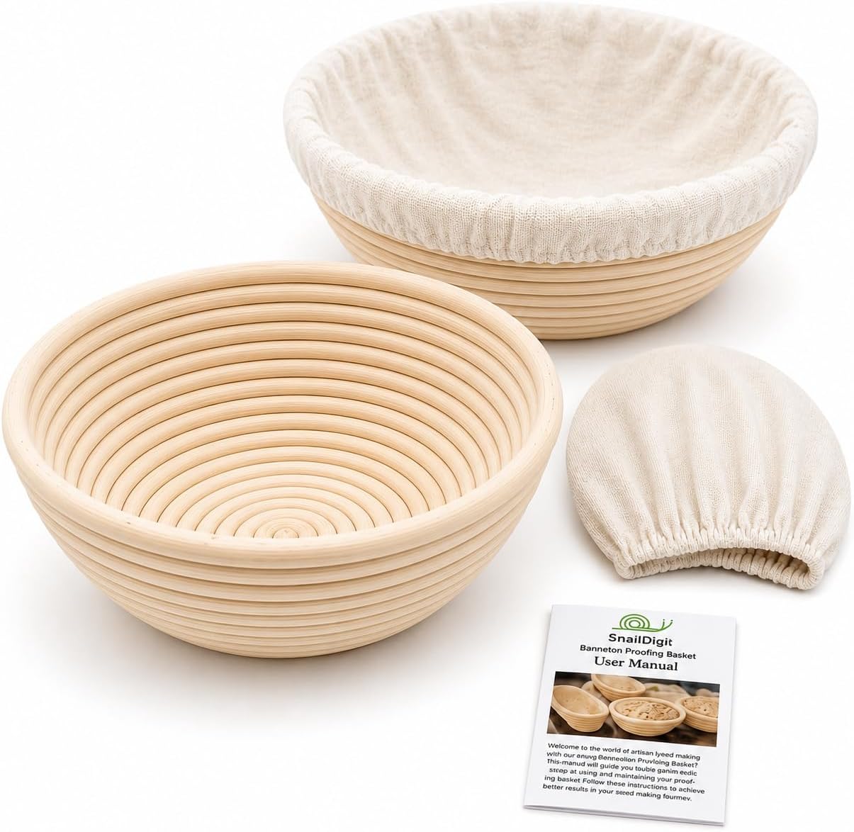 SNAILDIGIT Banneton 9 Inch Proofing Basket