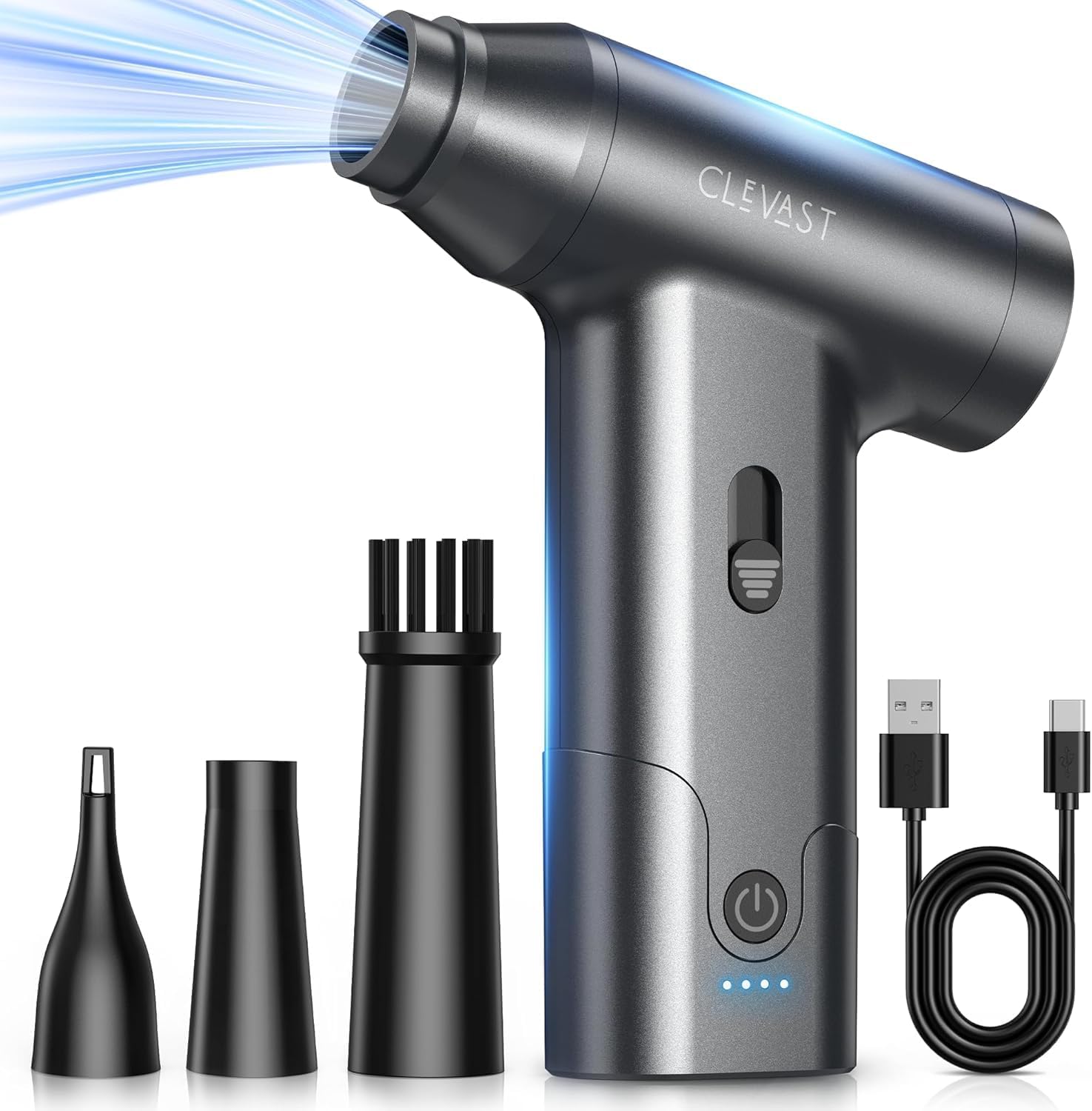 Thumbnail 6 de CLEVAST Elettrico Rimuovi Polvere Aria Compressa 3 in 1: Soffiatore, Aspirapolvere e LED per PC e Poltrona