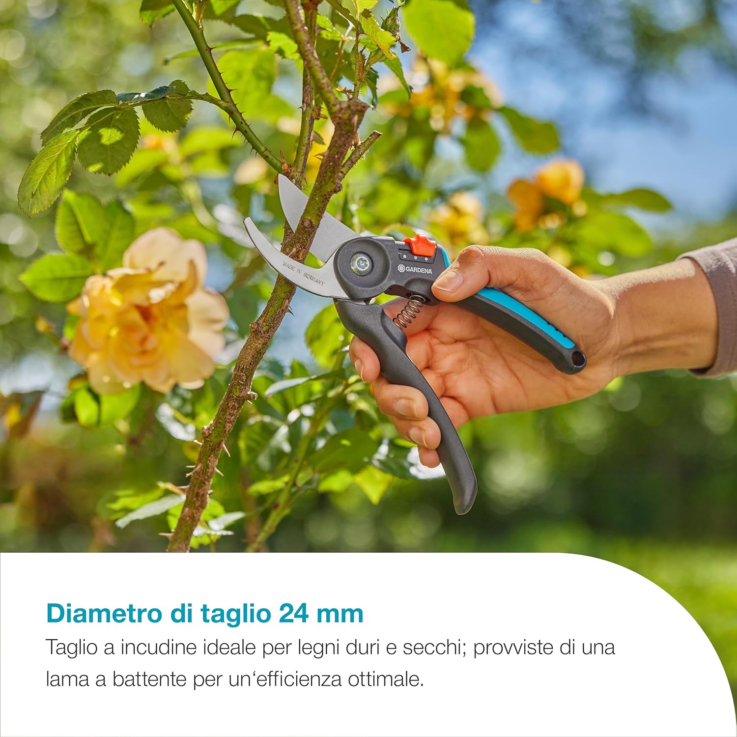 Detalle de Gardena PremiumCut Flex: cesoie da giardino bypass per legno fresco, 24 mm