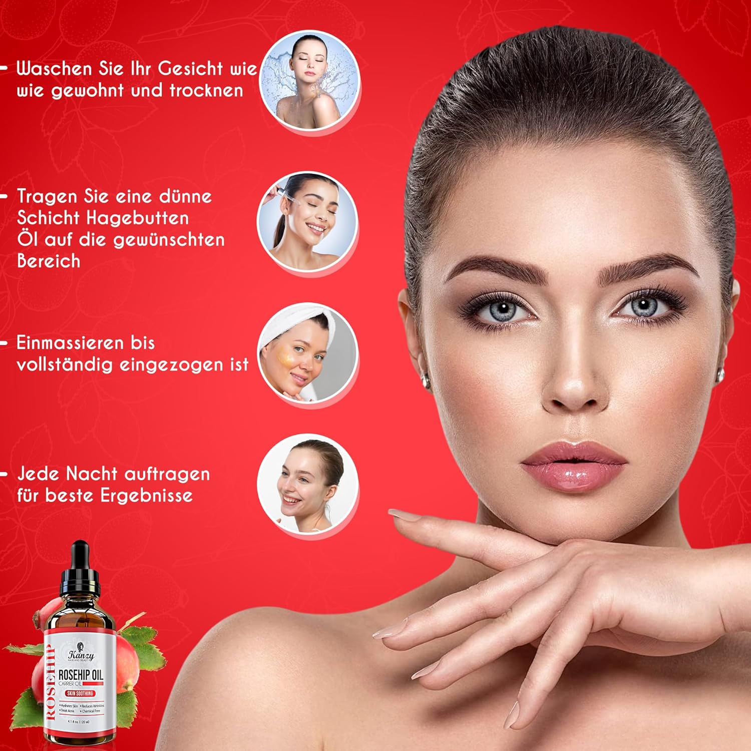 Detalle de Kanzy Hagebuttenöl Kaltgepresst 120ml