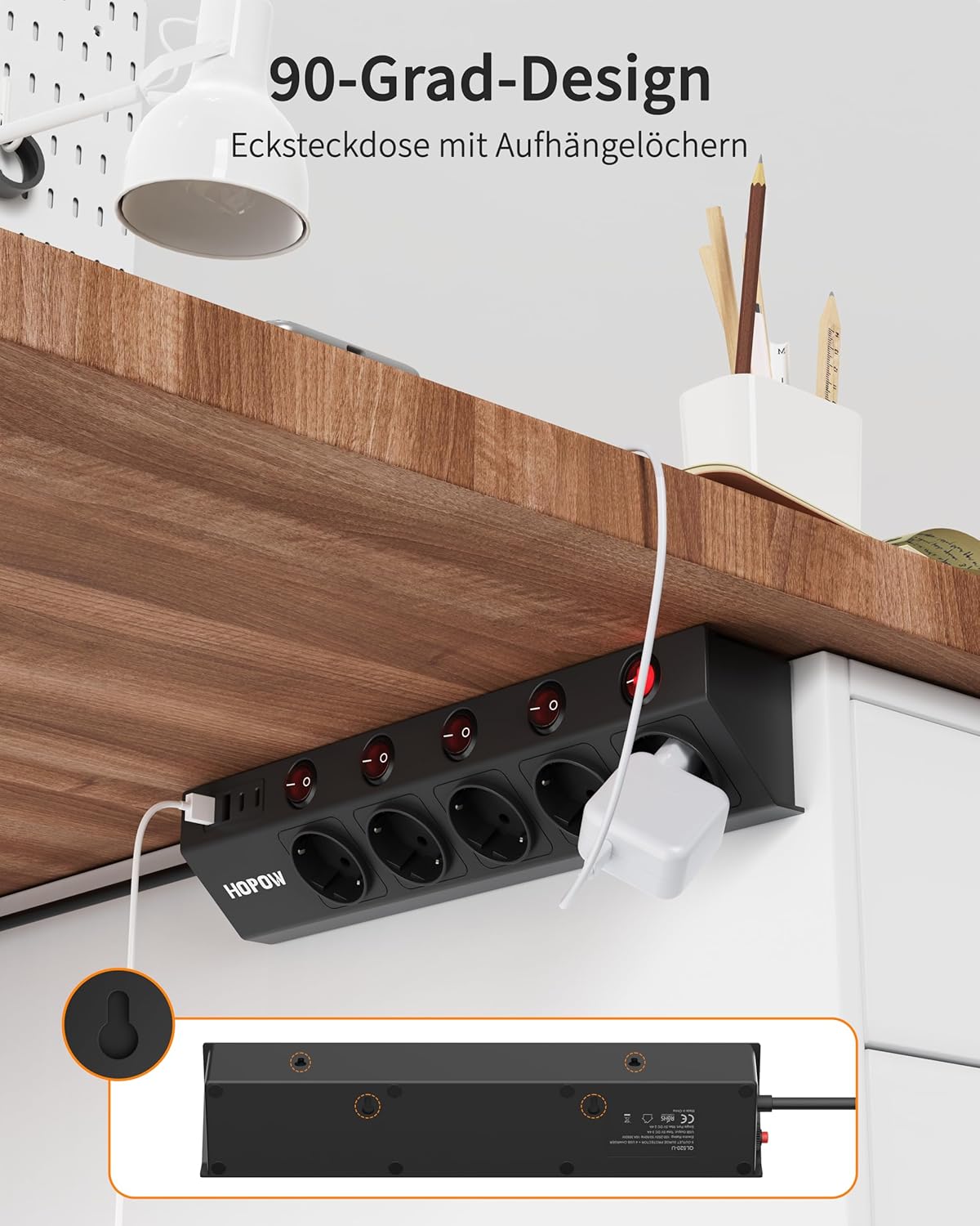 Thumbnail 4 de 5‑Fach Steckdosenleiste Einzeln Schaltbar 1700 J