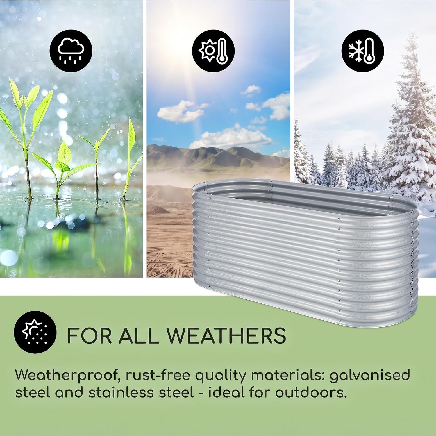 Detalle 2 de Blumfeldt High Grow GDMB4-High-Grow-200S Raised Bed, 1257L Steel Planter