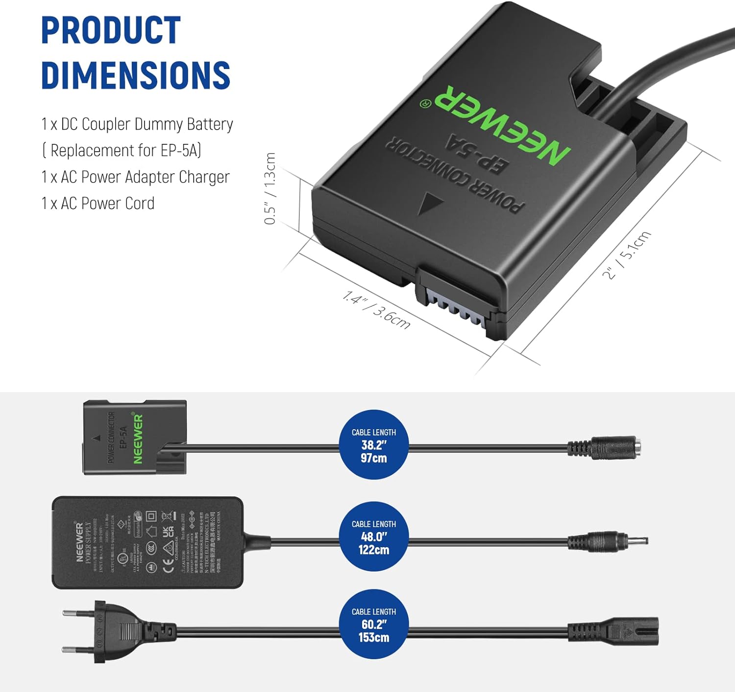 Thumbnail 6 de NEEWER EP-5A Adaptador AC y Cargador para Nikon ⚡️