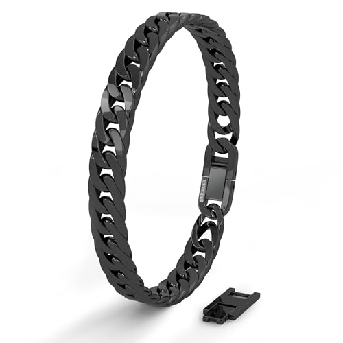 Detalle de SERASAR Pulsera Hombres Negra 8 mm