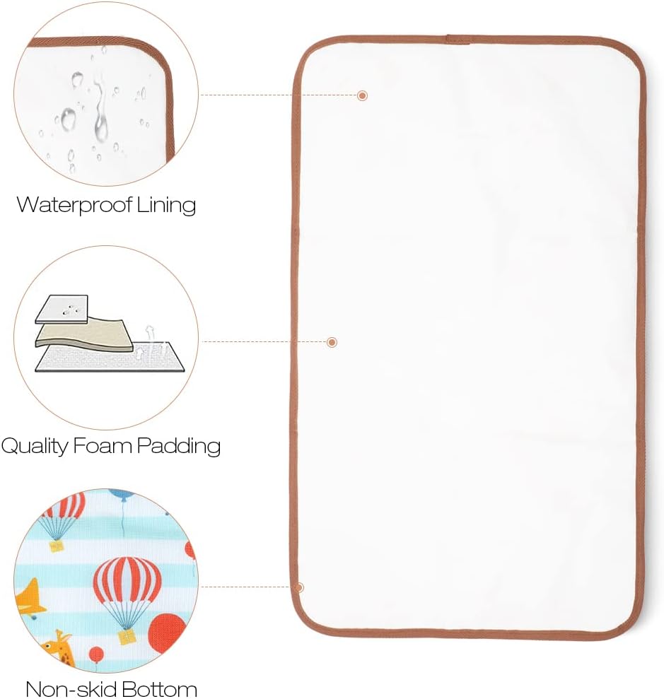 Detalle de Lekebaby Portable Foldable Baby Change Mat (Hot Air Balloon Design) – Travel changing mat, 70cm x 41cm