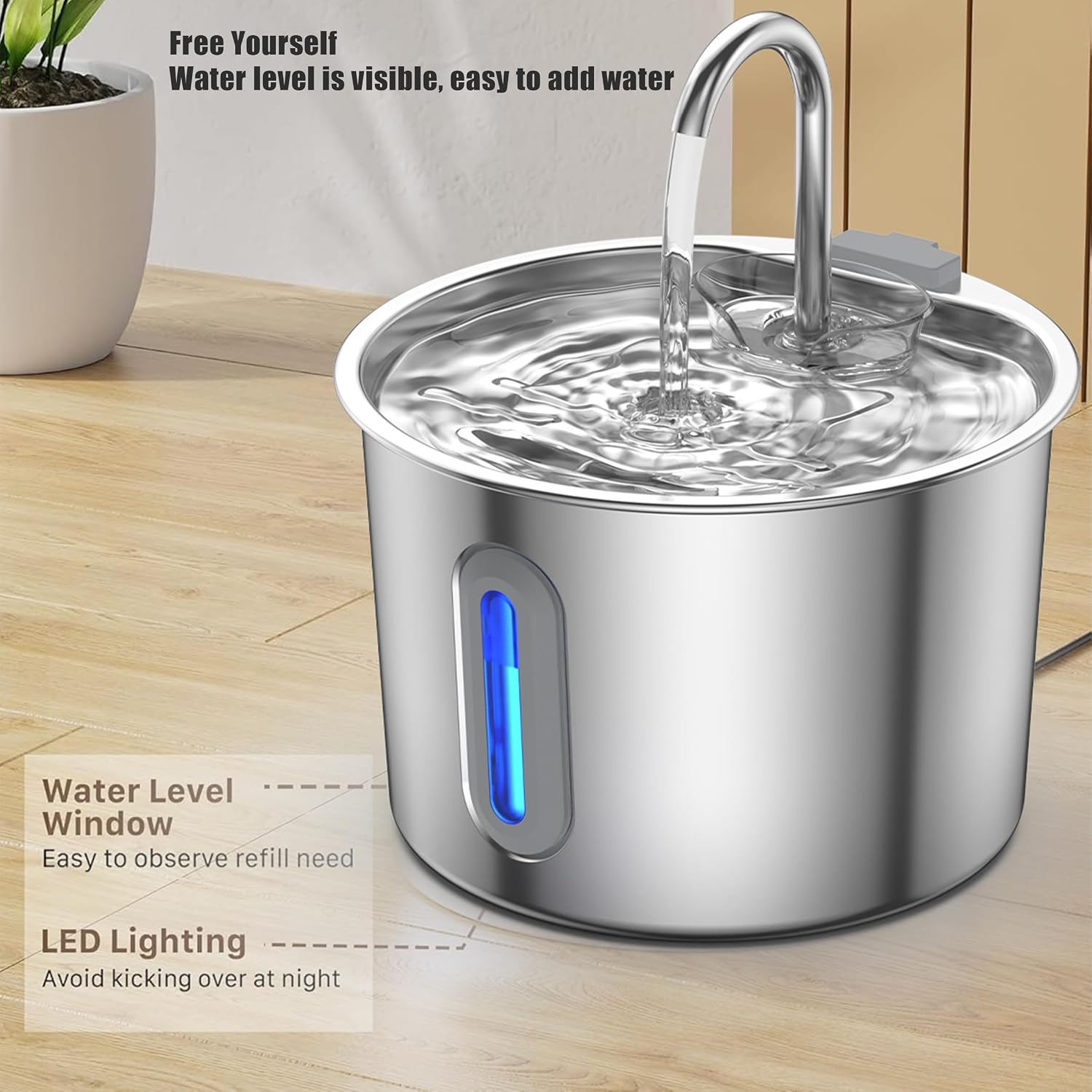 Thumbnail 6 de Cat Water Fountain 304 Stainless 2.2L